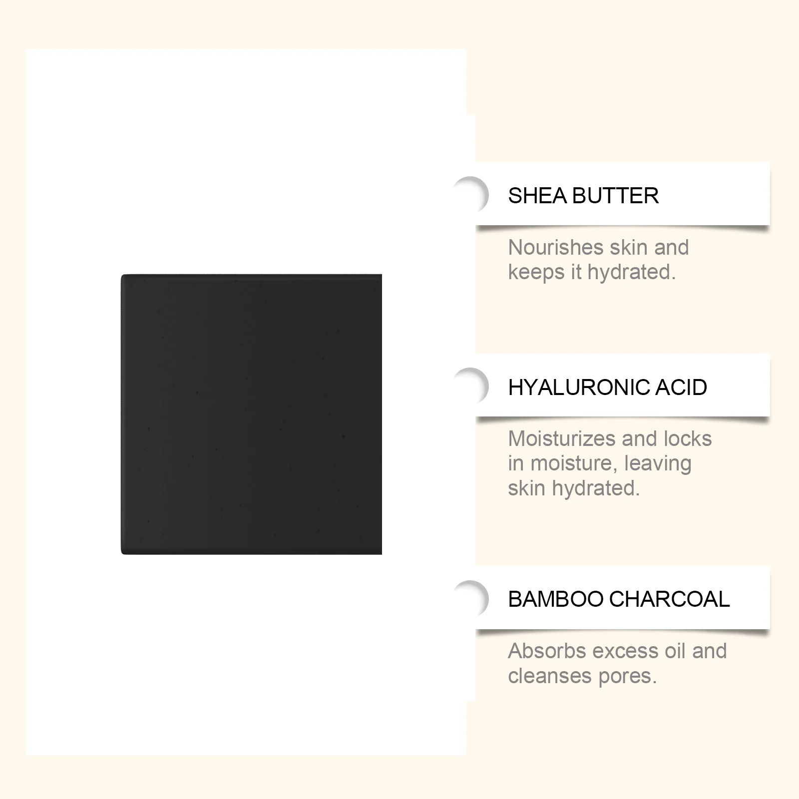 Bamboo Charcoal Soap Bar Deeply Cleanses Pores, Moisturizes & Nourishes Skin 100g 5 bamboo charcoal soap bar deep cleansing moisturizing 100g hoy s2b4xx3a desc 5
