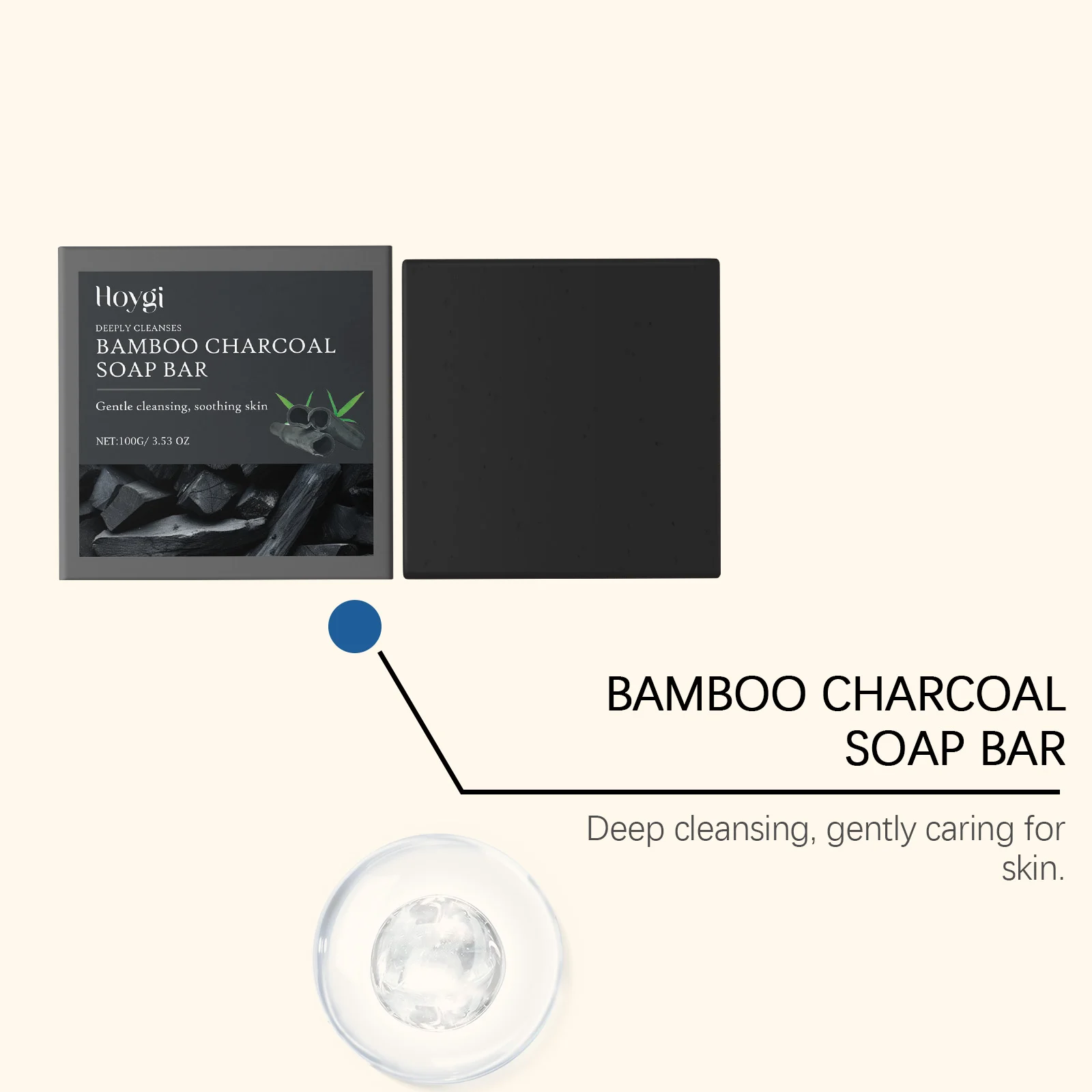 Bamboo Charcoal Soap Bar Deeply Cleanses Pores, Moisturizes & Nourishes Skin 100g 7 bamboo charcoal soap bar deep cleansing moisturizing 100g hoy s2b4xx3a desc 7