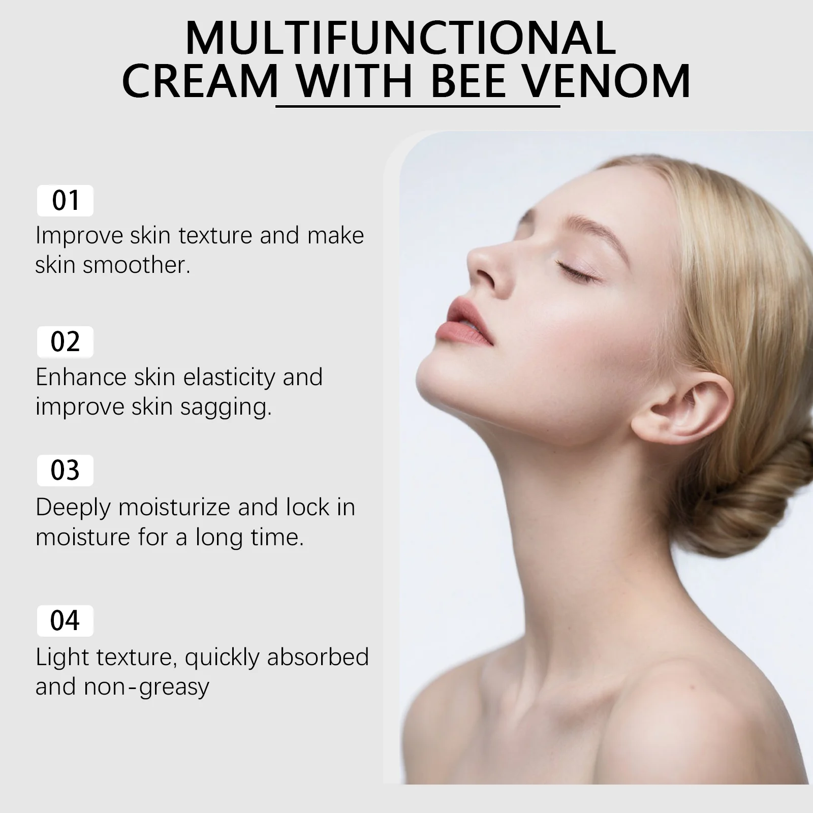 Bee Venom Anti-Aging Cream Acetyl Hexapeptide-8 Vitamin E Moisturizing Firming Face Cream 60g 5 bee venom anti aging cream acetyl hexapeptide 8 vitamin e moisturizing firming face cream 60g hoy urdkcfc5 desc 5