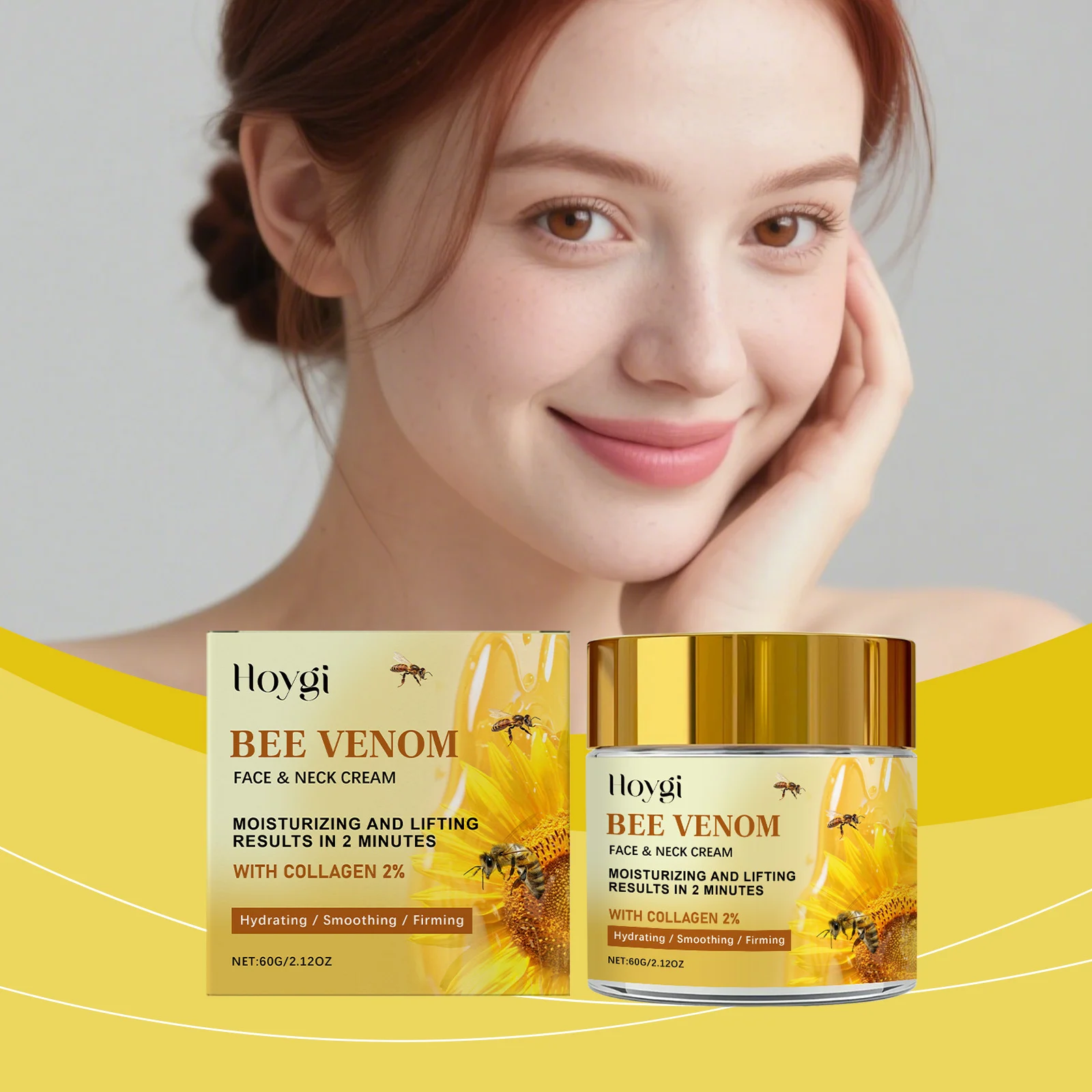 Bee Venom Moisturizing Face Cream Hydrating & Lifting Anti-Wrinkle Face & Neck Cream 60g 2 bee venom moisturizing face cream 60g hoy e6zzkkk4 desc 2