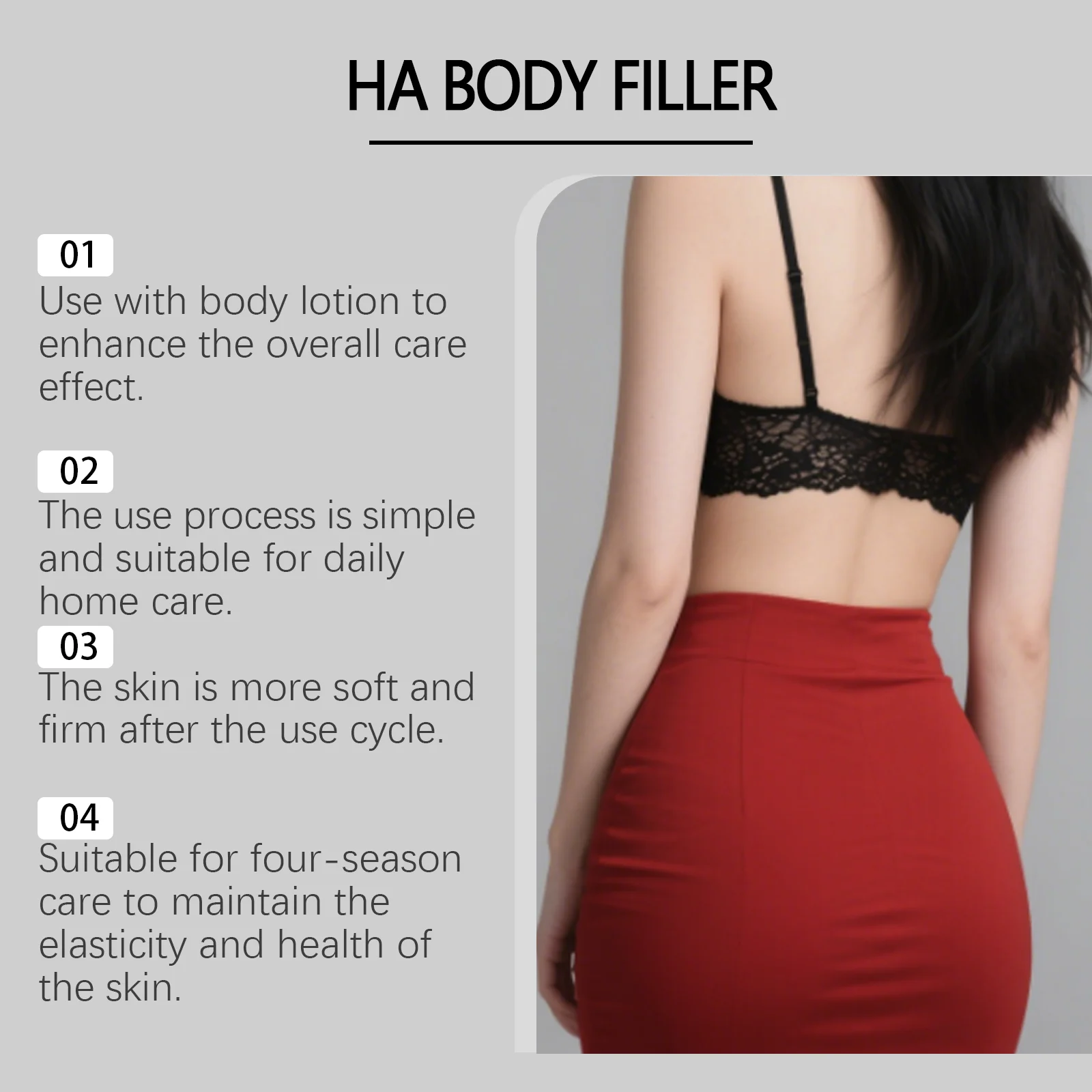 Hoygi HA Body Filler Ampoule Set, Firming & Moisturizing Treatment for Chest & Buttocks 7 body filler ampoule set hoy h33m7ezw desc 7 1
