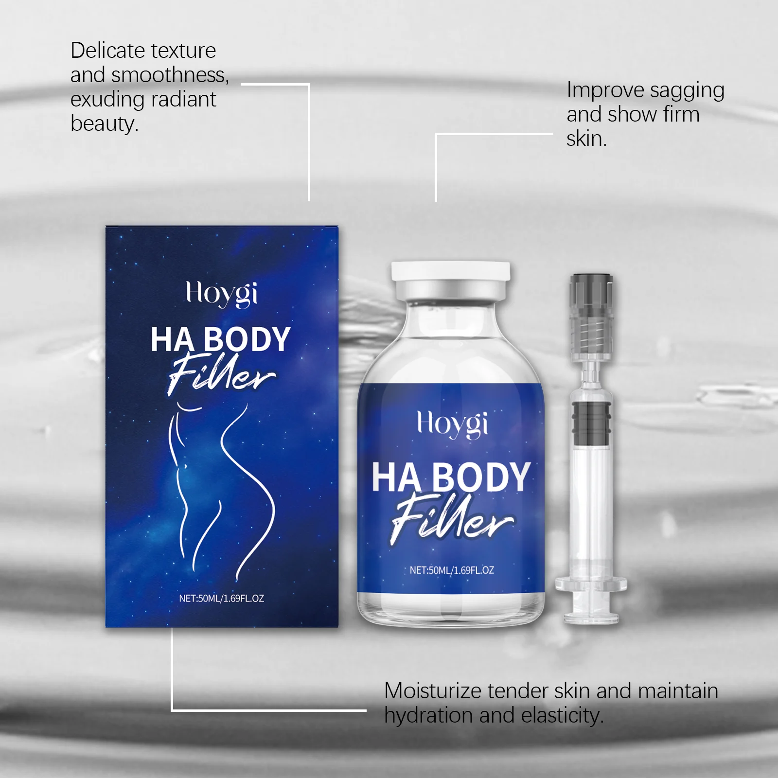 Hoygi HA Body Filler Ampoule Set, Firming & Moisturizing Treatment for Chest & Buttocks 8 body filler ampoule set hoy h33m7ezw desc 8