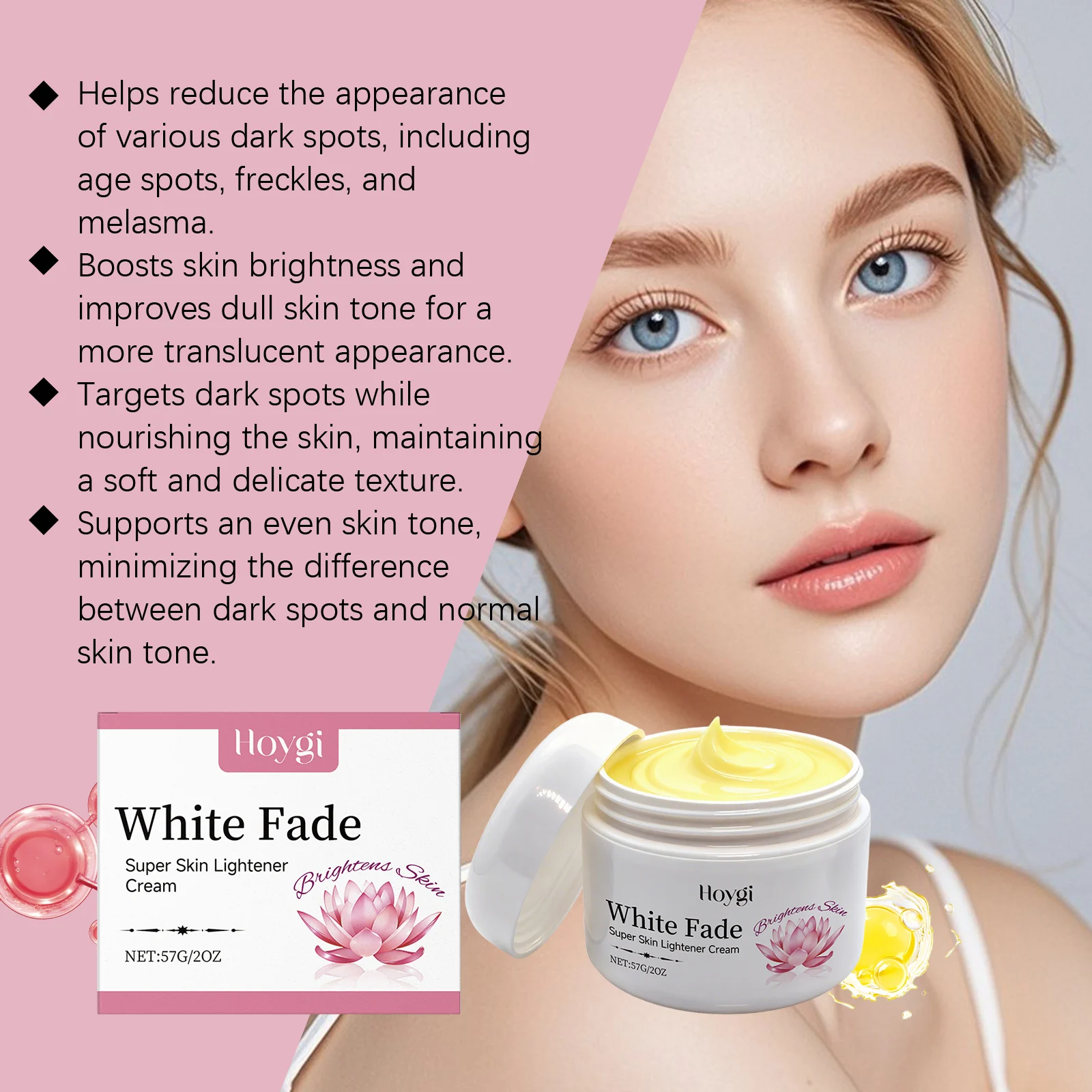 Brightening Cream for Face and Body with Retinol & Vitamin E, Fades Dark Spots, Hydrates Skin, 57g 7 brightening cream retinol vitamin e fades dark spots 57g hoy arpydndr desc 7