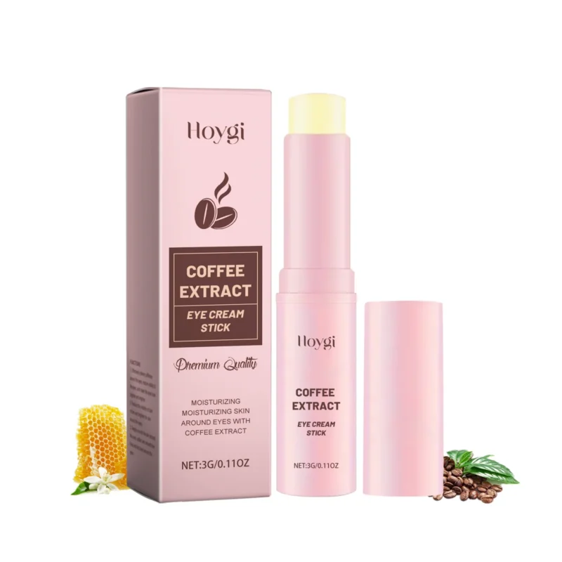 Hoygi Caffeine Eye Cream Stick with Coffee Extract and Hyaluronic Acid for Reducing Dark Circles and Fine Lines