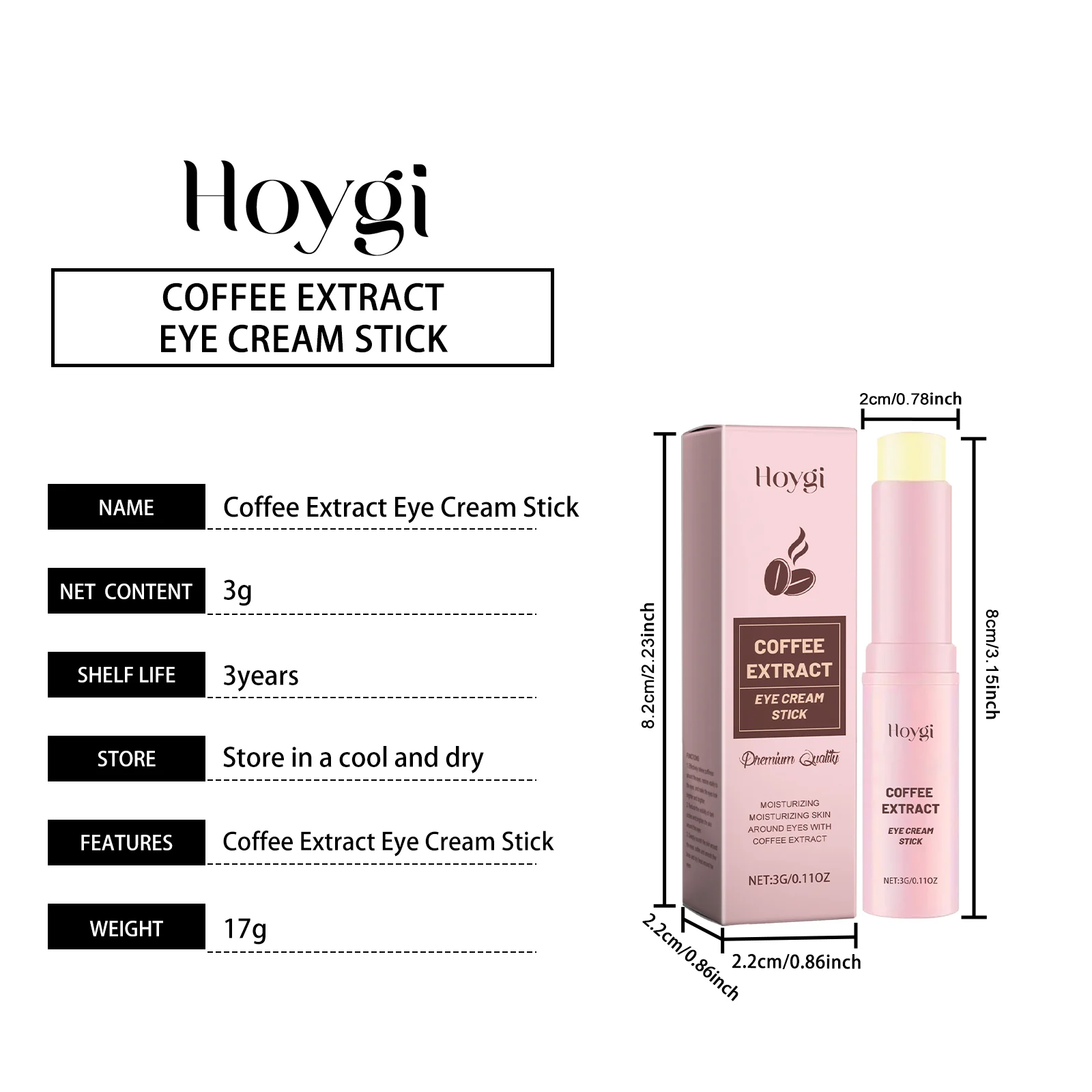 Caffeine Eye Cream Stick Tighten Brighten Moisturize Eye Area Skin Care 1 caffeine eye cream stick tighten brighten hoy vyycmxzn desc 1