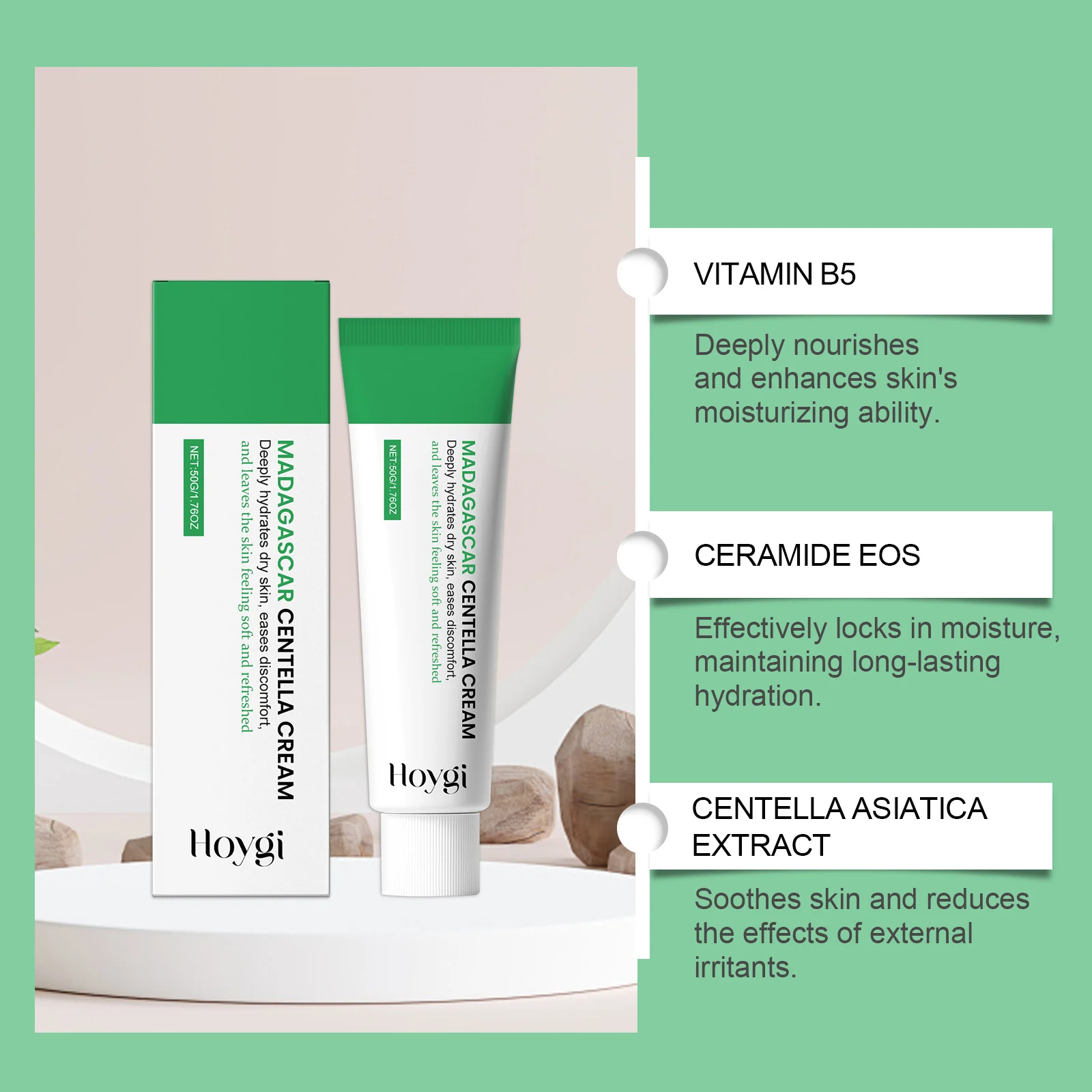 Centella Asiatica Moisturizing Cream 50g for Soothing & Hydrating Sensitive Skin 5 centella asiatica moisturizing cream 50g hoy wqmy5pqp desc 5 1