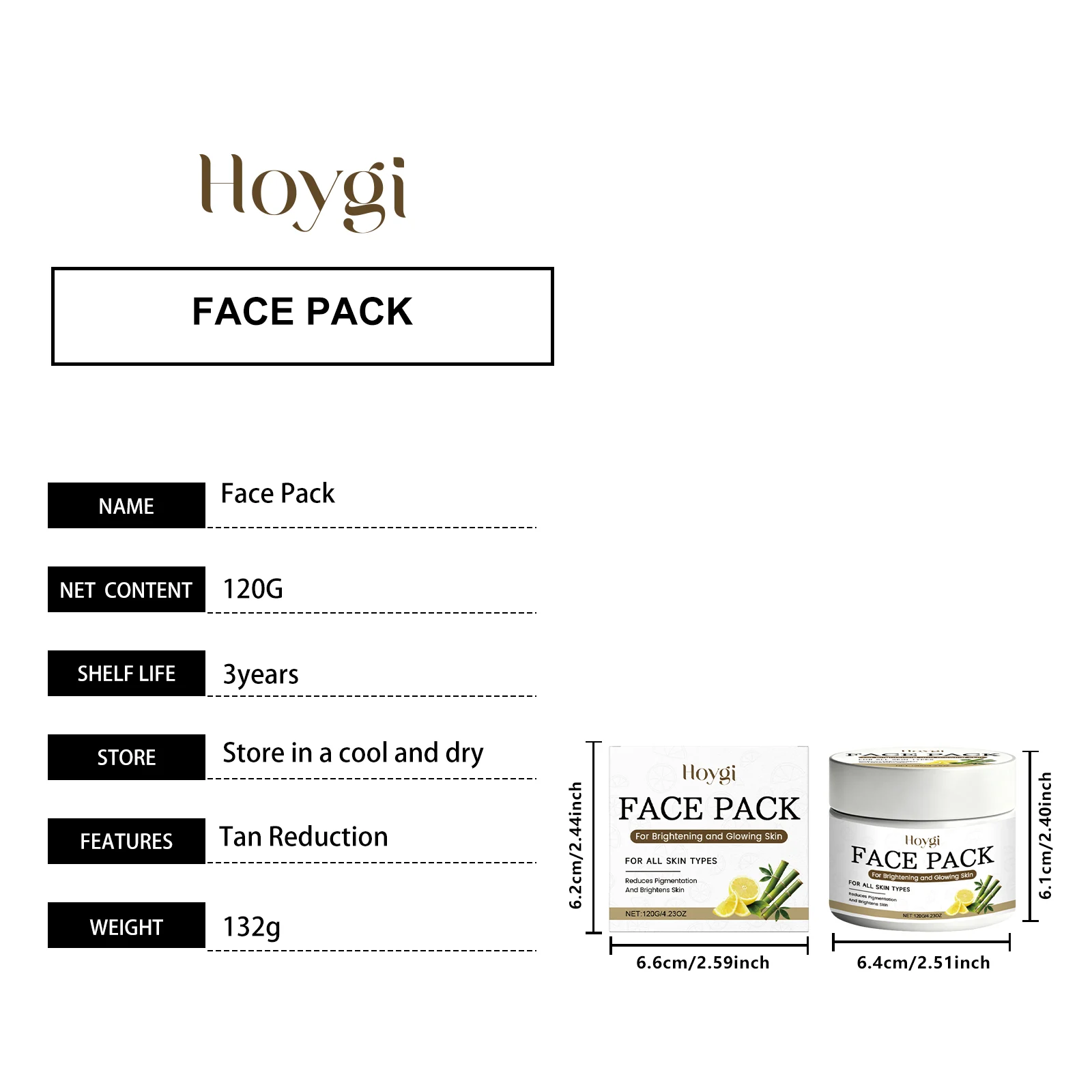 Hoygi Clay Face Mask for Deep Pore Cleansing & Brightening - 120g 1 clay face mask hoy hht6phdu desc 1