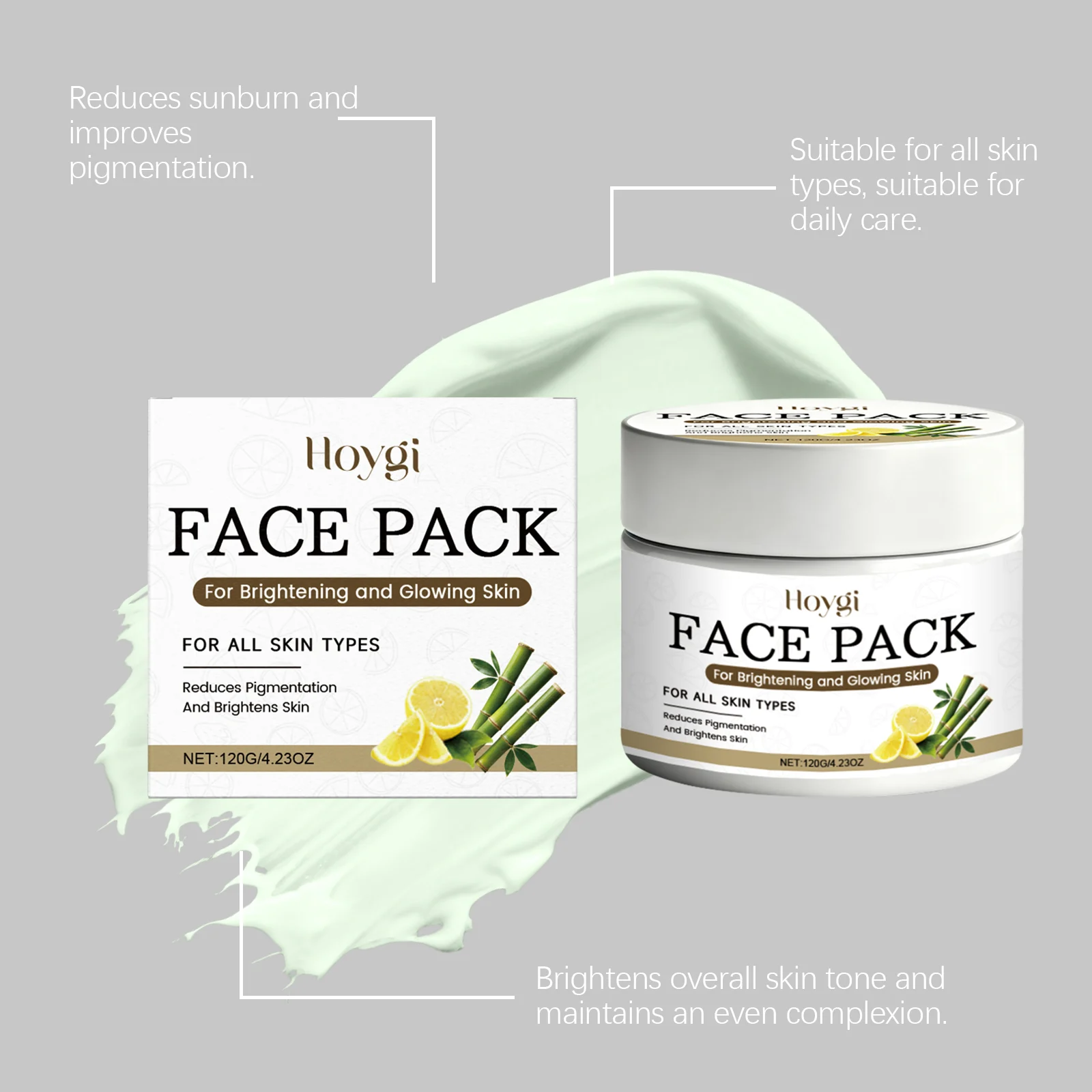 Hoygi Clay Face Mask for Deep Pore Cleansing & Brightening - 120g 7 clay face mask hoy hht6phdu desc 7