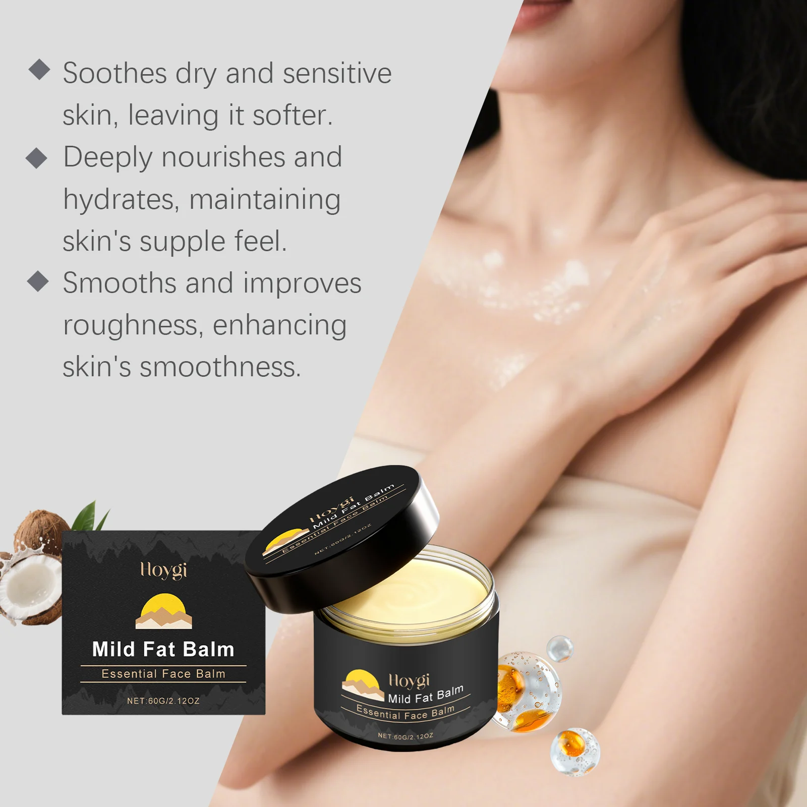 Hoygi Coconut Oil Moisturizing Body Balm for Dry Skin, Long-Lasting Hydration & Nourishing Shea Butter 7 coconut oil moisturizing body balm hoy kxvp8qgq desc 7