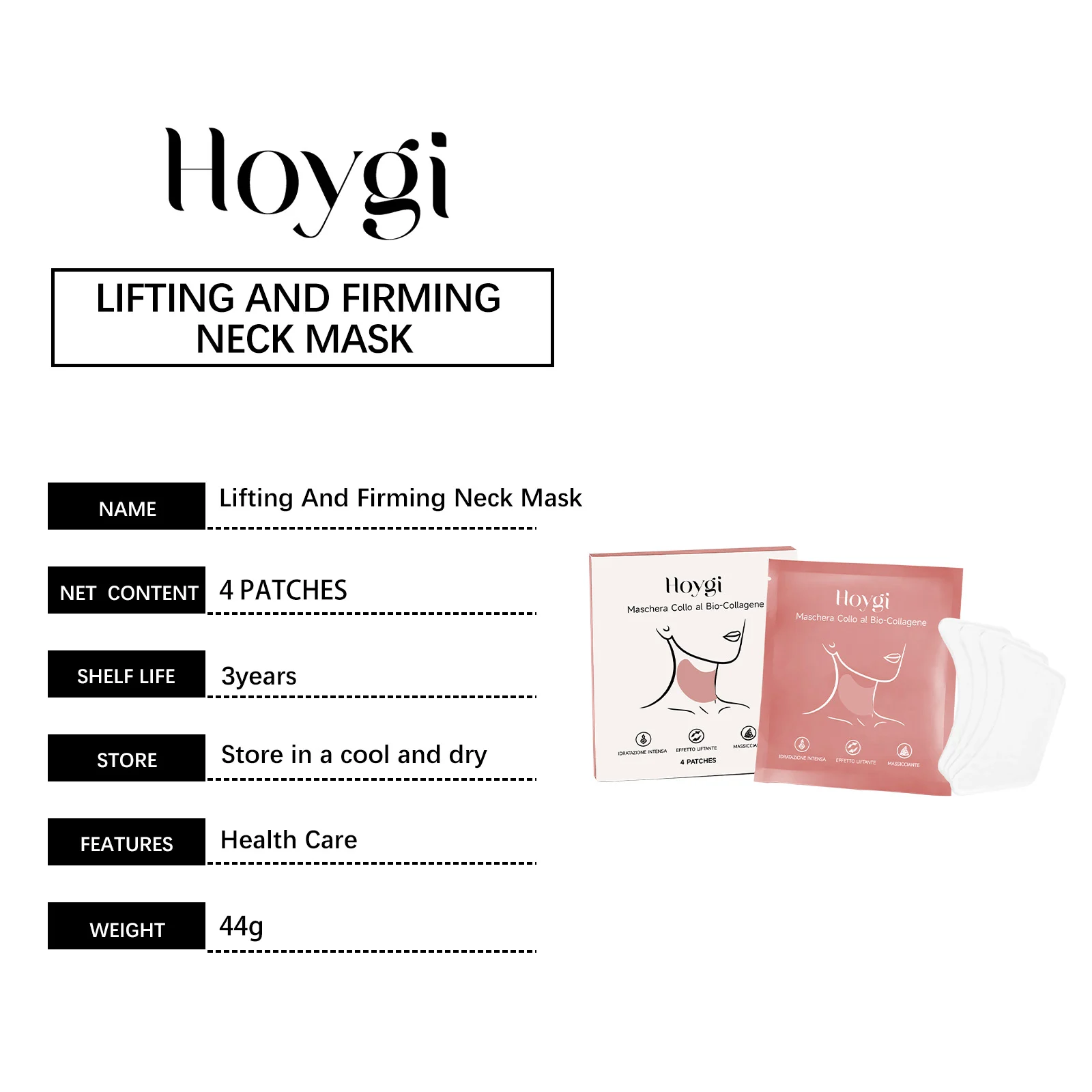 Collagen Neck Mask Hydrating Firming Anti-Aging Skin Care 4pcs 1 collagen neck mask hydrating firming 4pcs hoy jchf76s6 desc 1