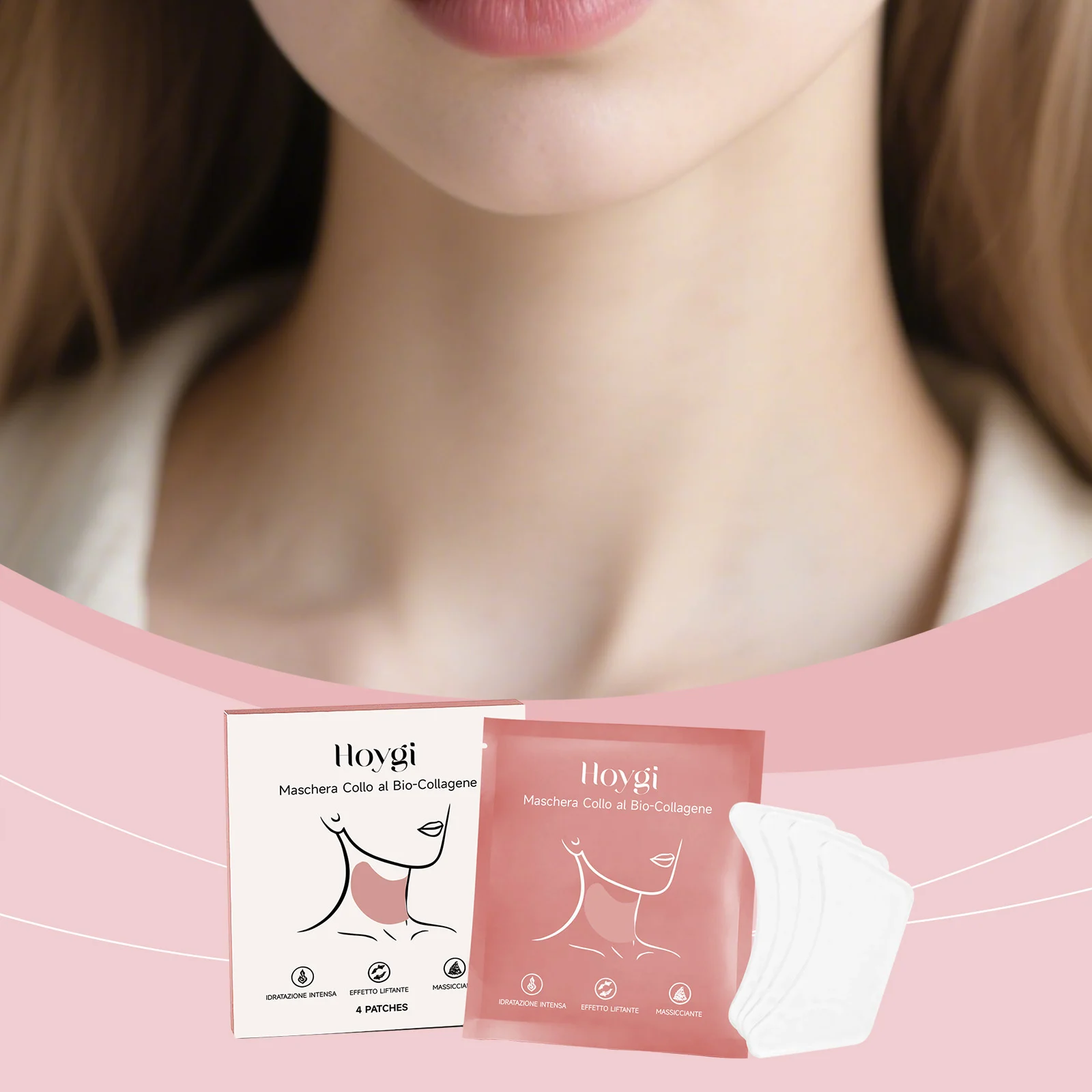 Collagen Neck Mask Hydrating Firming Anti-Aging Skin Care 4pcs 2 collagen neck mask hydrating firming 4pcs hoy jchf76s6 desc 2