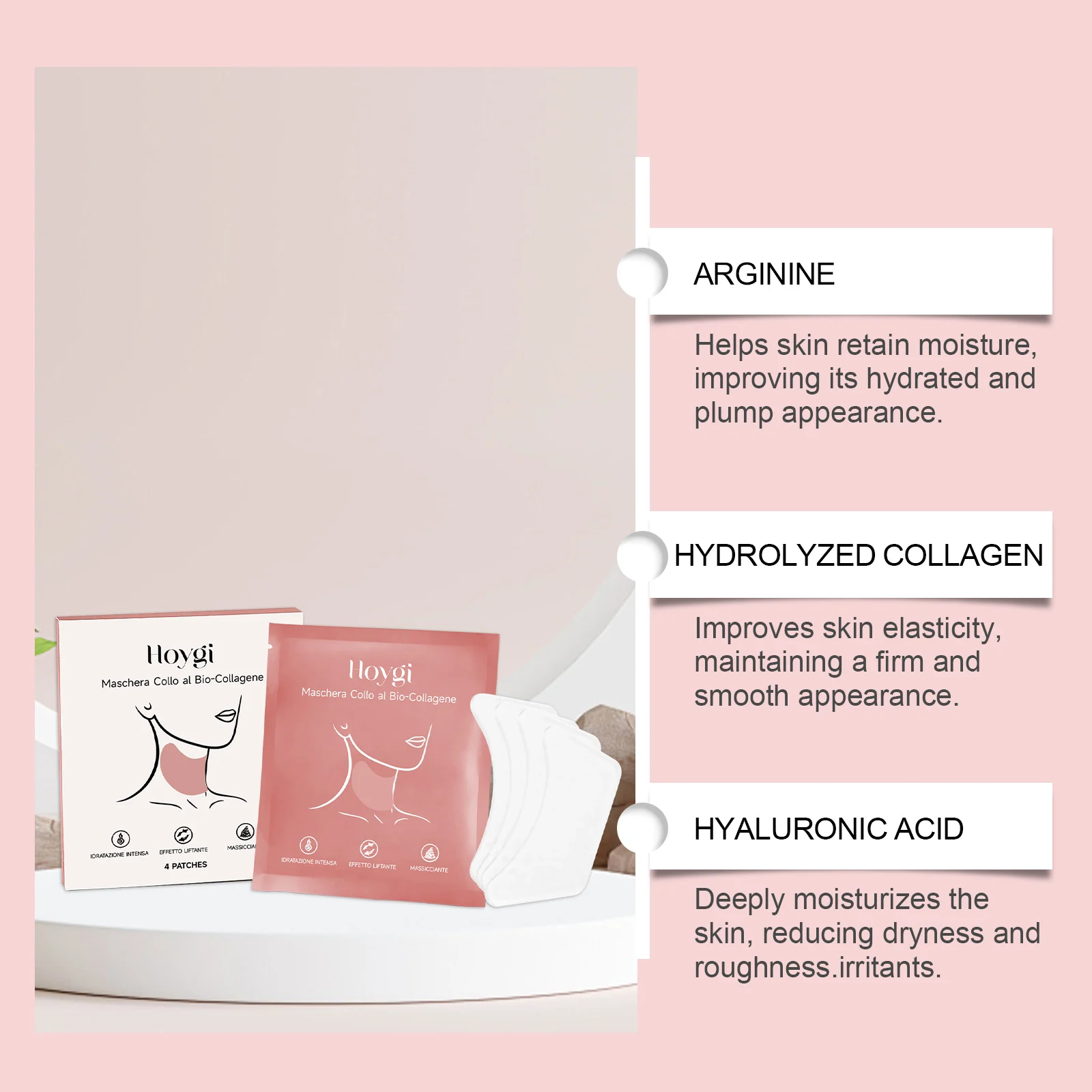 Collagen Neck Mask Hydrating Firming Anti-Aging Skin Care 4pcs 5 collagen neck mask hydrating firming 4pcs hoy jchf76s6 desc 5