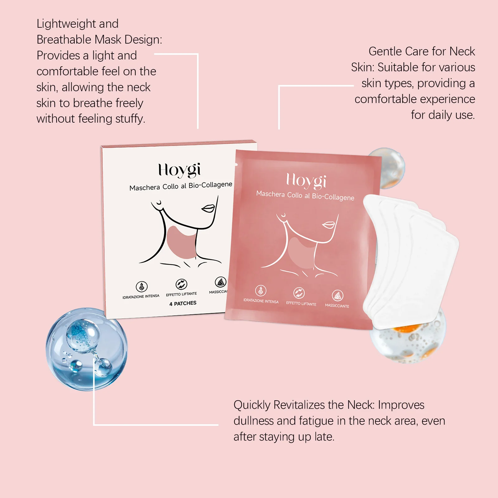 Collagen Neck Mask Hydrating Firming Anti-Aging Skin Care 4pcs 6 collagen neck mask hydrating firming 4pcs hoy jchf76s6 desc 6 1