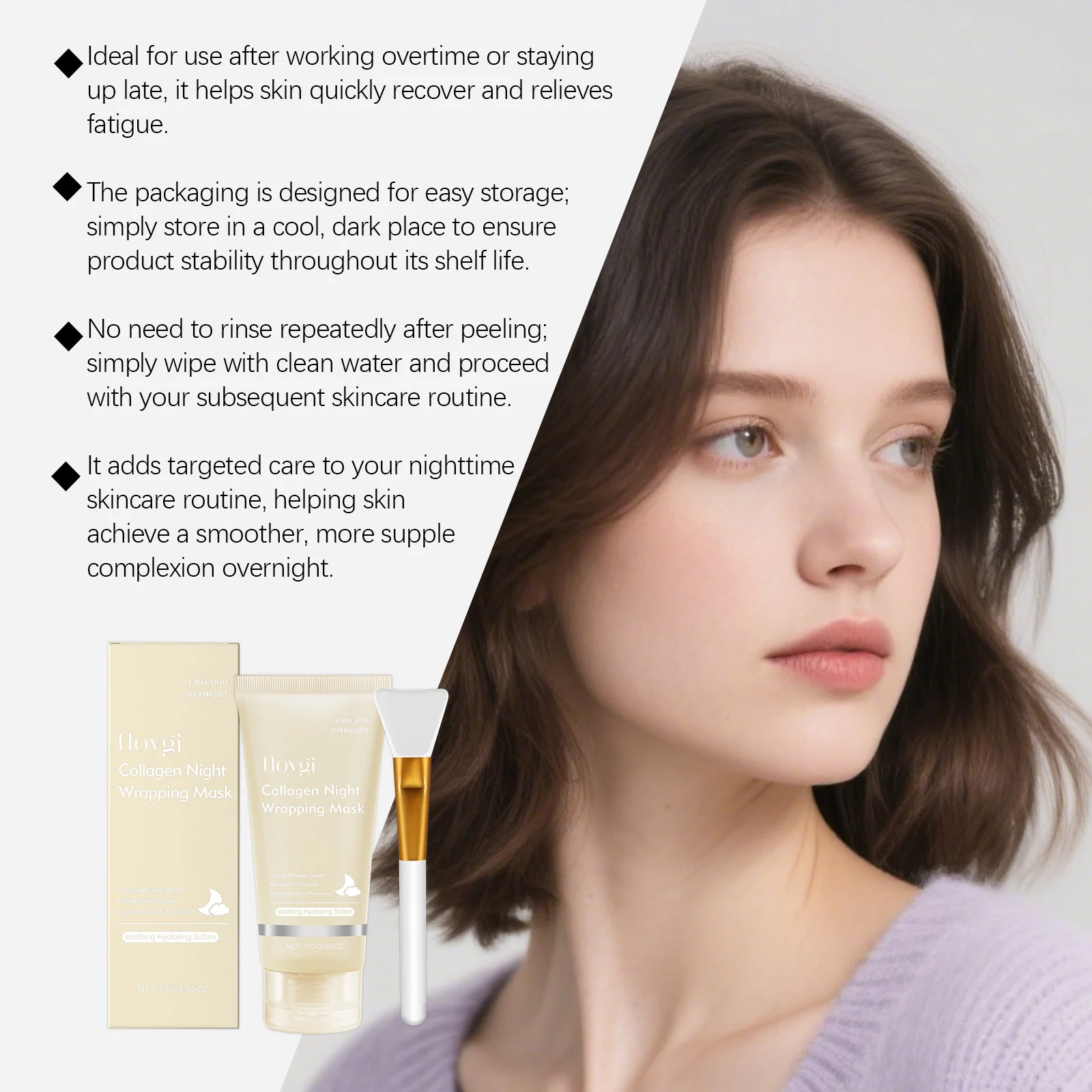 Collagen Night Peel-Off Mask 75g Intense Hydration & Skin Firming Treatment 10 collagen night peel off mask 75g hoy a2fvy4dz desc 10 1
