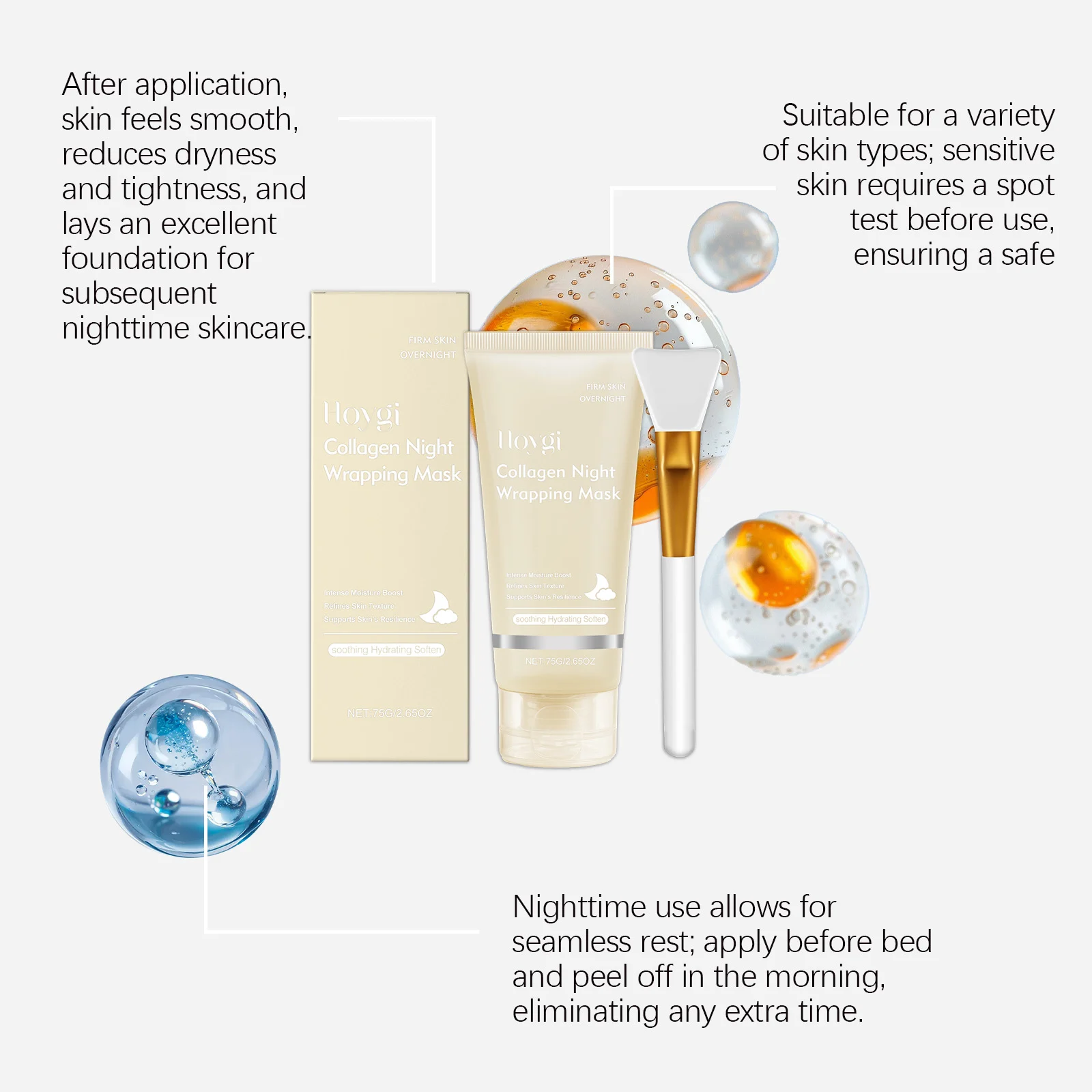 Collagen Night Peel-Off Mask 75g Intense Hydration & Skin Firming Treatment 5 collagen night peel off mask 75g hoy a2fvy4dz desc 5