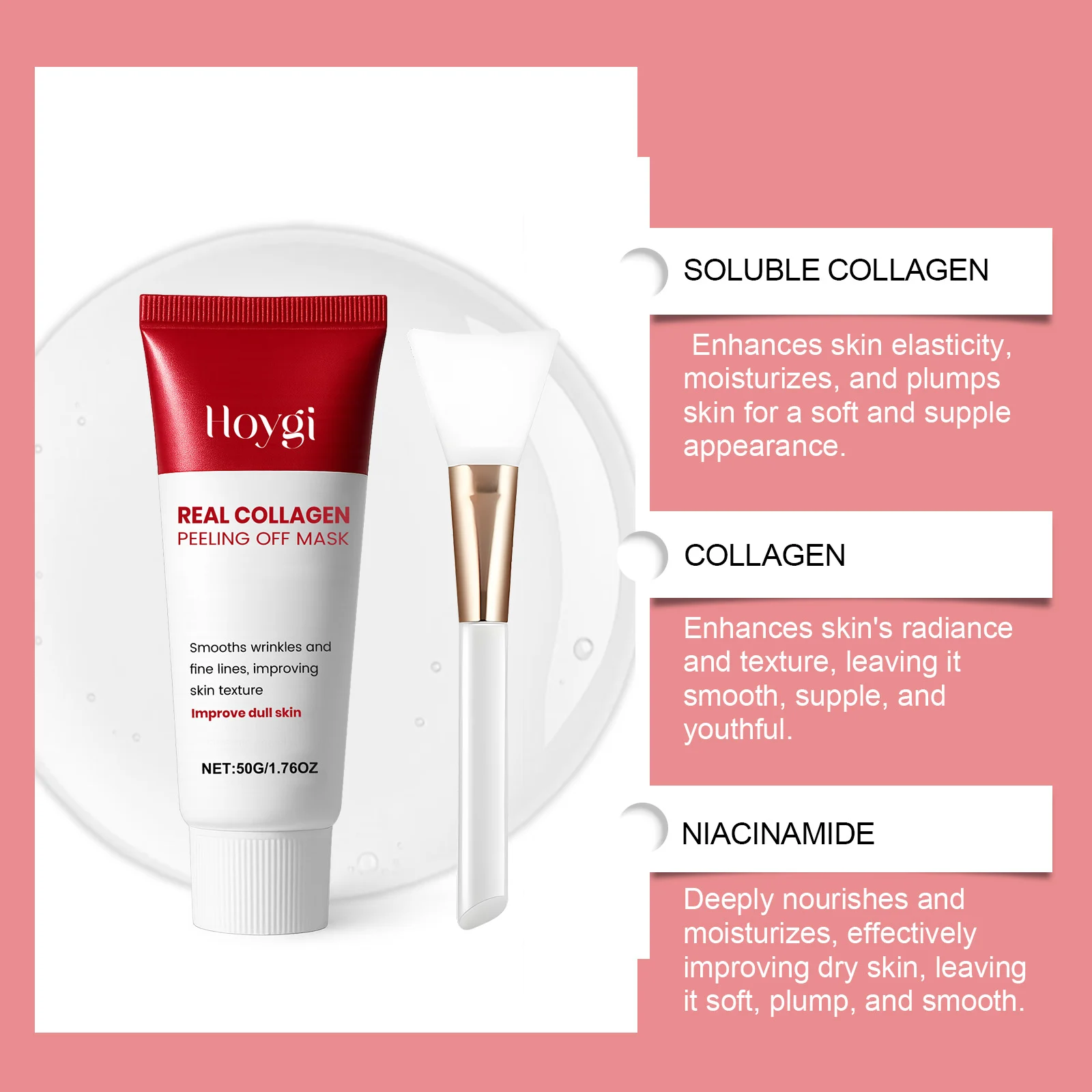 Hoygi Real Collagen Peel Off Mask for Deep Cleansing, Moisturizing & Wrinkle Smoothing 4 collagen peel off face mask hoy 36fswg2j desc 4