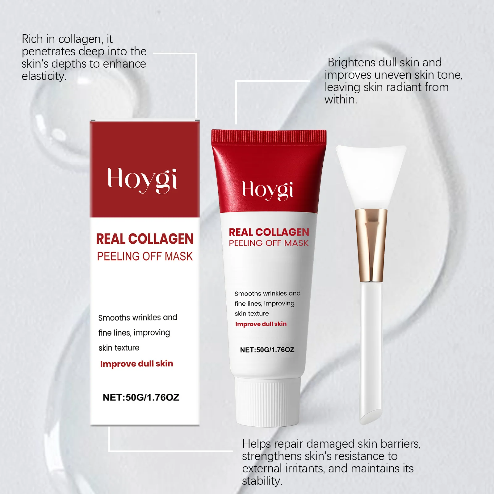 Hoygi Real Collagen Peel Off Mask for Deep Cleansing, Moisturizing & Wrinkle Smoothing 5 collagen peel off face mask hoy 36fswg2j desc 5