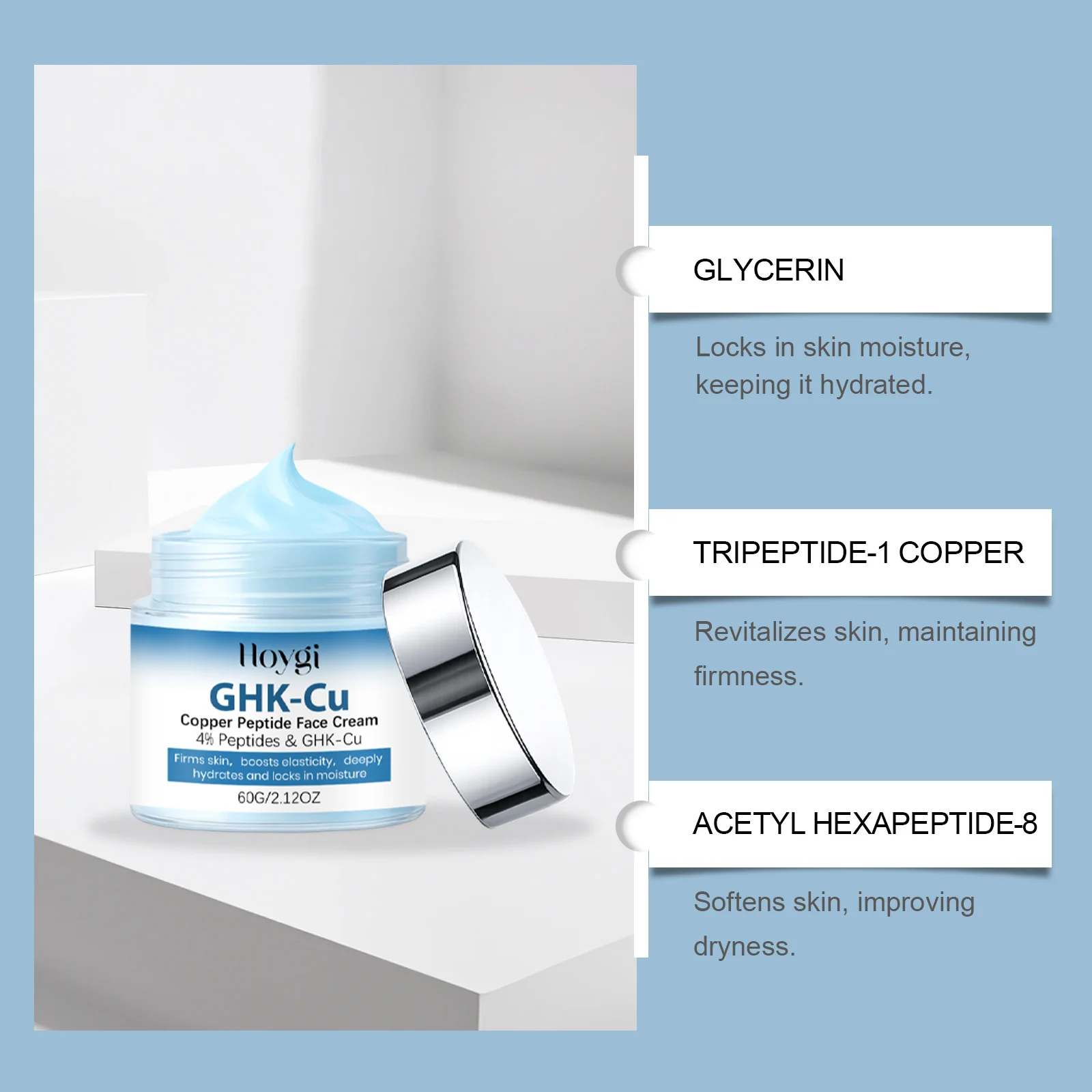Copper Peptide Face Cream 60g - Deep Hydrating & Firming Moisturizer 5 copper peptide face cream 60g hoy qt7xv7aq desc 5