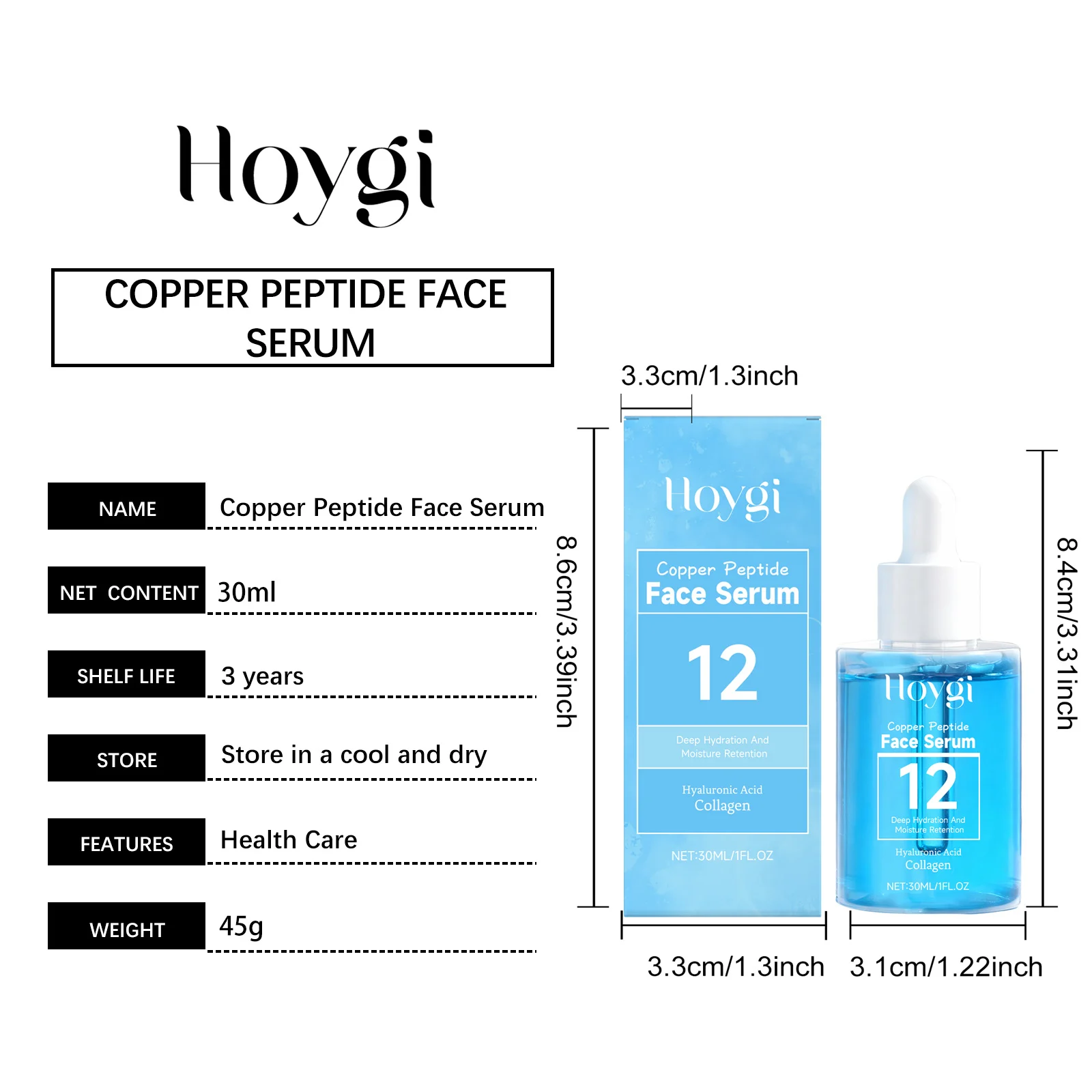 Hoygi Copper Peptide Face Serum for Deep Hydration, Moisture Retention & Firming Skin 2 copper peptide face serum hoy jyk3ewut desc 2