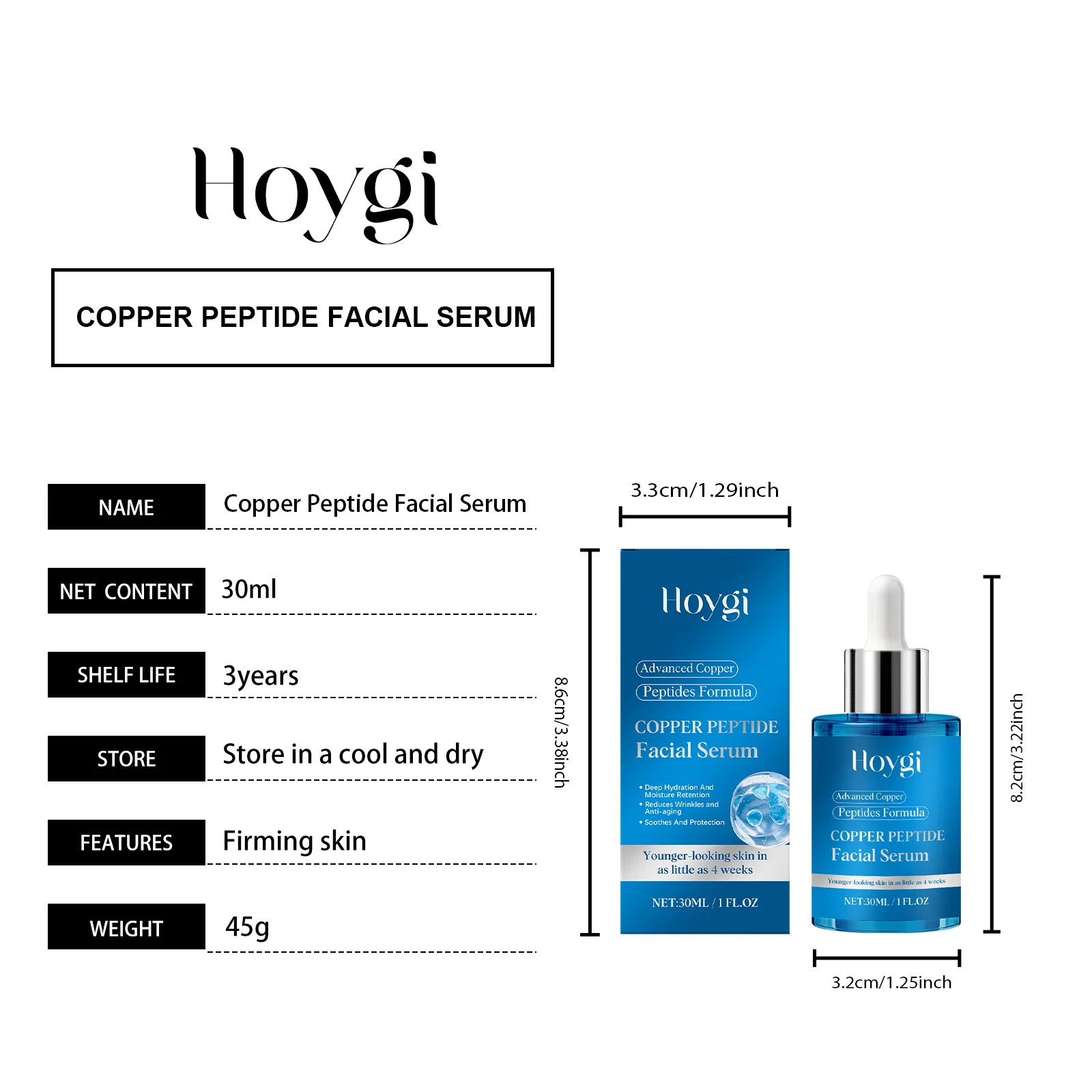 Copper Peptide Facial Serum 30ml Deep Hydration Anti-Aging Firming Skin 1 copper peptide facial serum 30ml hoy k9khh3t5 desc 1