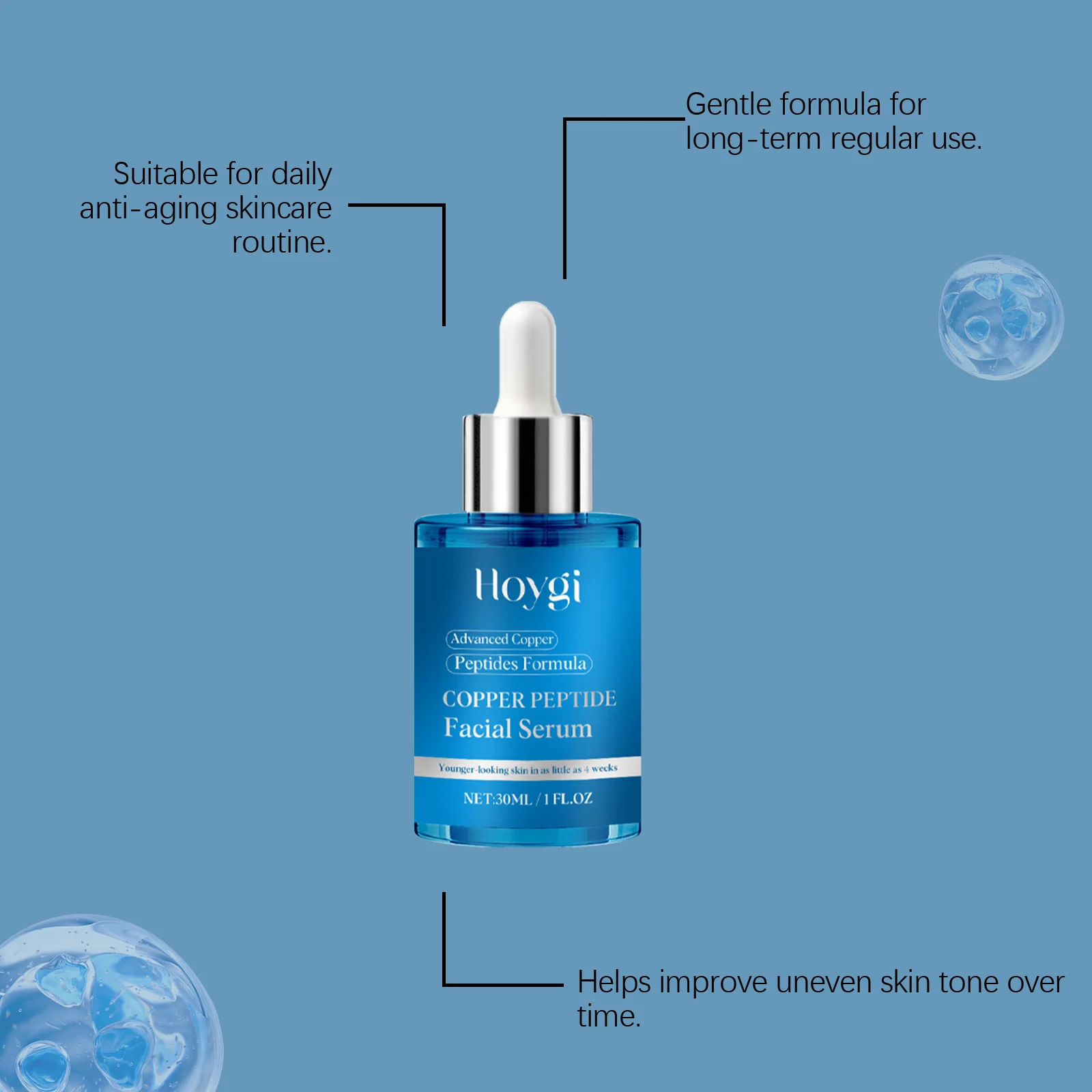 Copper Peptide Facial Serum 30ml Deep Hydration Anti-Aging Firming Skin 7 copper peptide facial serum 30ml hoy k9khh3t5 desc 7
