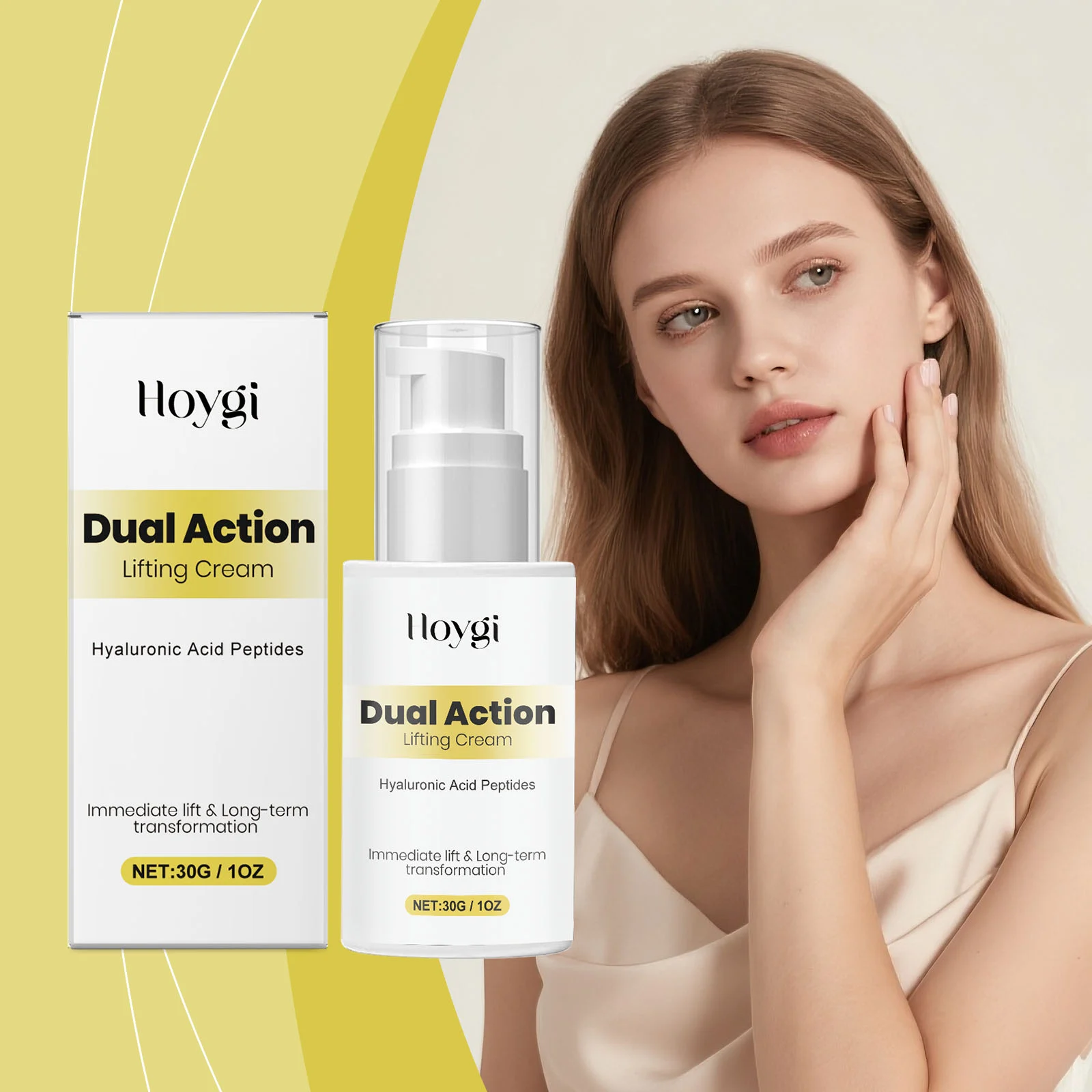 Dual Action Lifting Cream with Hyaluronic Acid Peptides Moisturizes & Firms Skin 30g 2 dual action lifting cream hyaluronic acid peptides 30g hoy x7q2a7ce desc 2