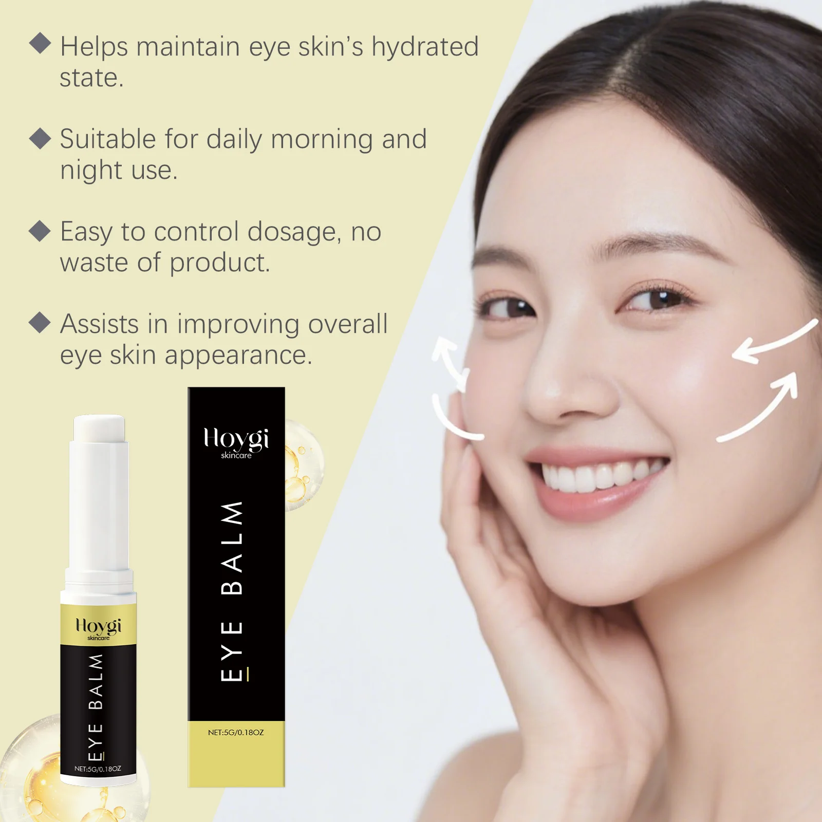 Hoygi Eye Cream Stick for Dark Circles & Wrinkles, Hydrating Eye Balm with Hyaluronic Acid 8 eye cream stick hoy z544tmkf desc 8