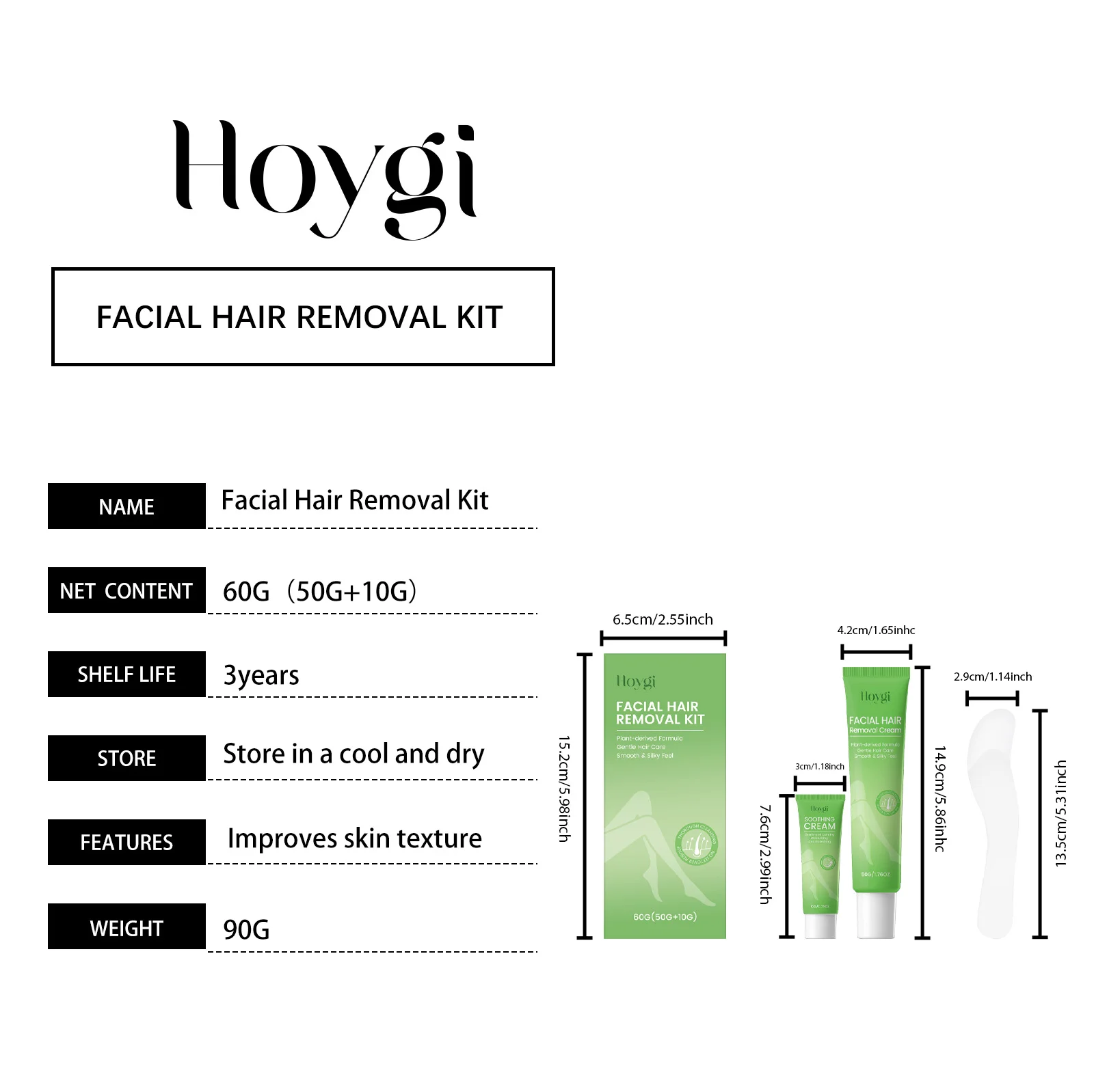 Facial Hair Removal Kit for Women - Gentle Hair Removal Cream and Soothing Cream Set 1 facial hair removal kit hoygi hoy wjy5awkh desc 1