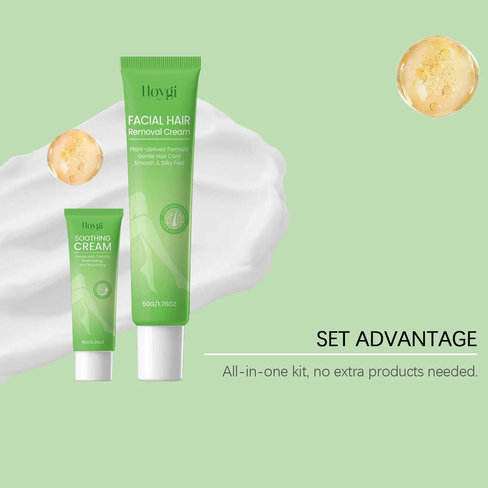 Facial Hair Removal Kit for Women - Gentle Hair Removal Cream and Soothing Cream Set 3 facial hair removal kit hoygi hoy wjy5awkh desc 3
