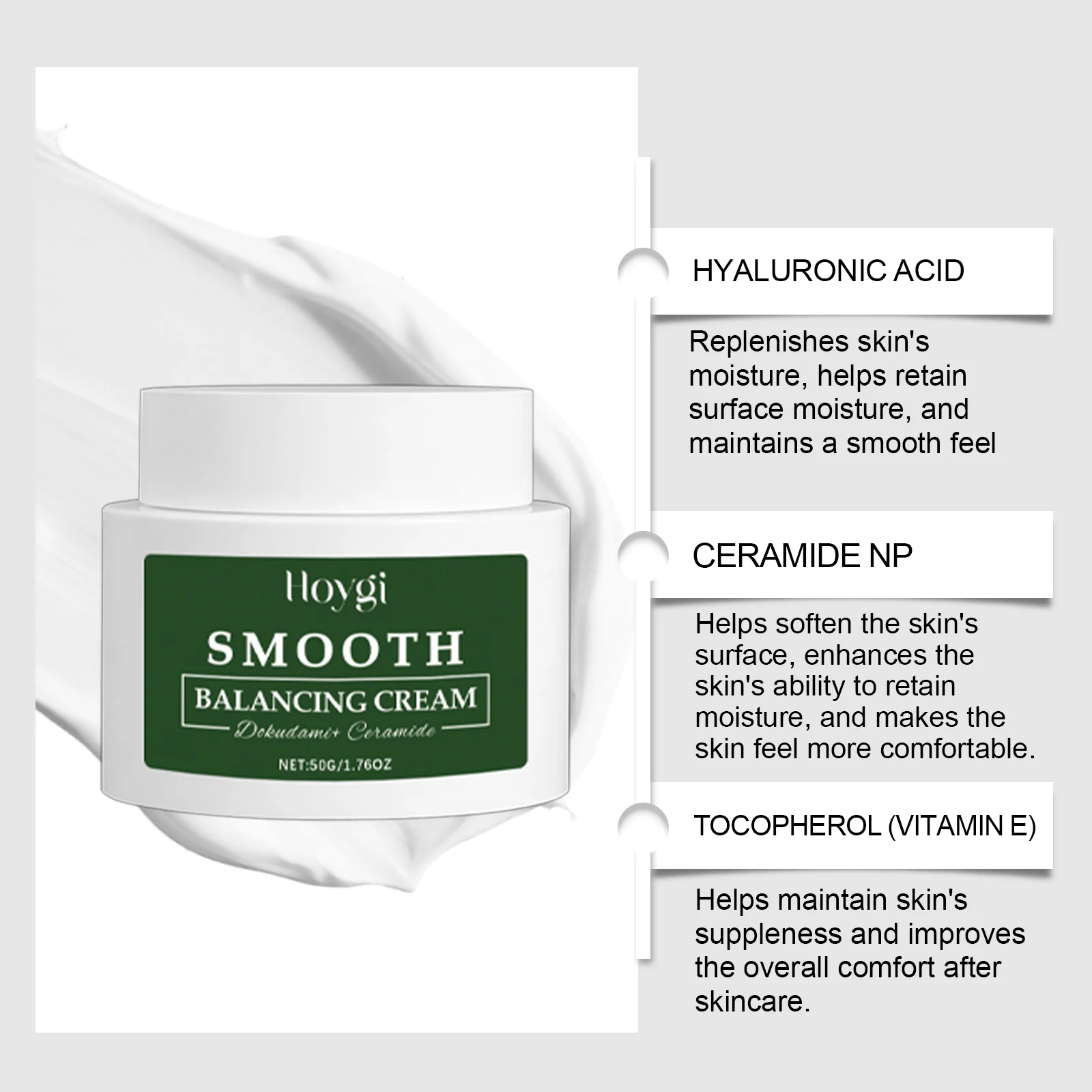 Facial Moisturizing Cream with Ceramide NP & Vitamin E for All Skin Types 50g 7 facial moisturizing cream ceramide np vitamin e 50g hoy v4r5mak3 desc 7