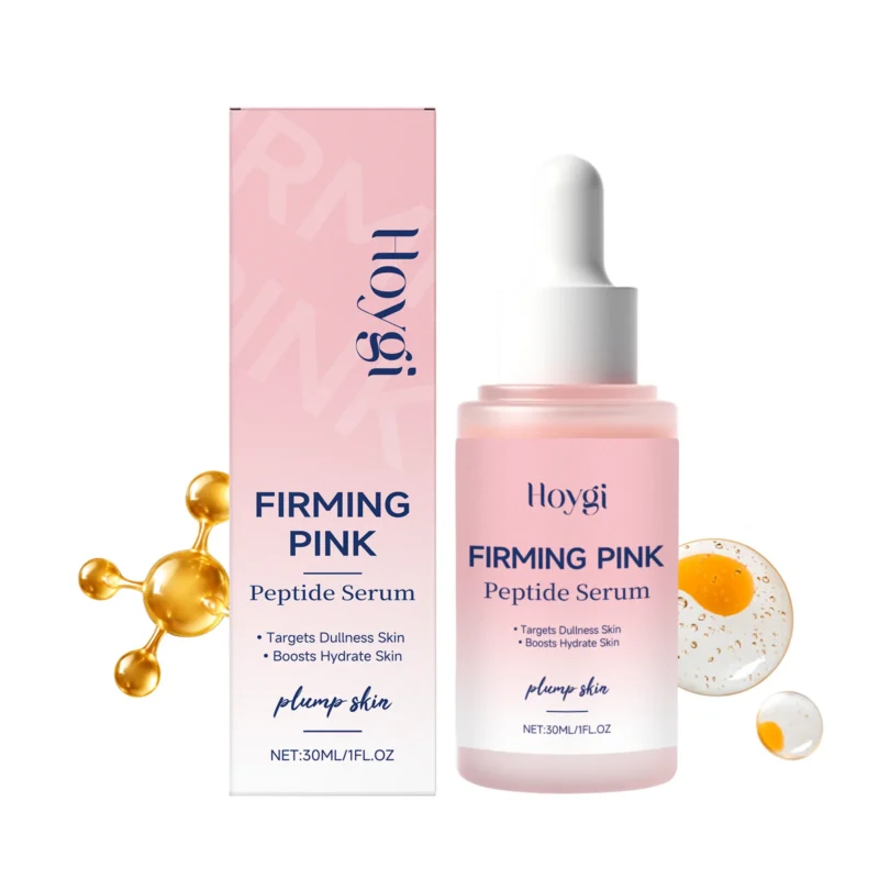 Hoygi Firming Pink Peptide Serum 30ml for deep hydration, skin brightening, and reducing fine lines