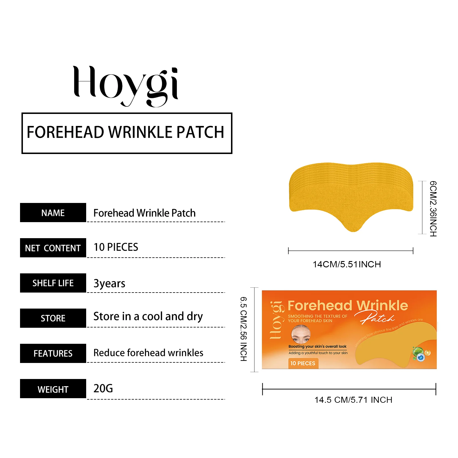 Hoygi Forehead Patches for Wrinkles, Smoothing & Moisturizing Care, 10 Pieces 1 forehead wrinkle patches hoy 68awb4q6 desc 1