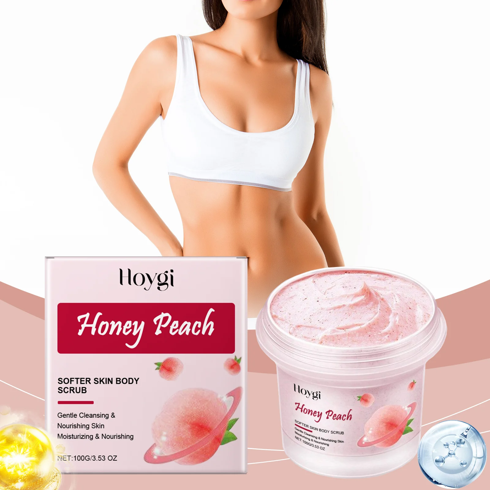 Body Scrub Exfoliator 100g Gentle Skin Polish for Smooth & Glowing Skin 2 gentle body scrub exfoliator 100g hoy unahtm8c desc 2