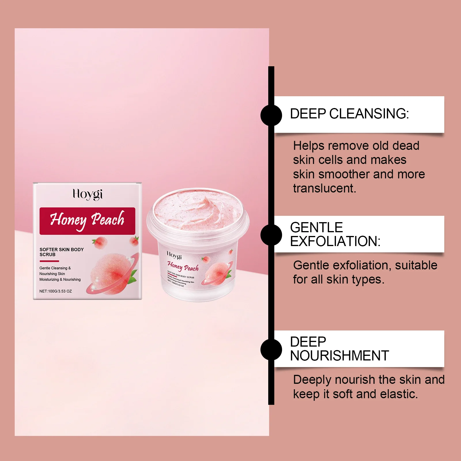 Body Scrub Exfoliator 100g Gentle Skin Polish for Smooth & Glowing Skin 8 gentle body scrub exfoliator 100g hoy unahtm8c desc 8