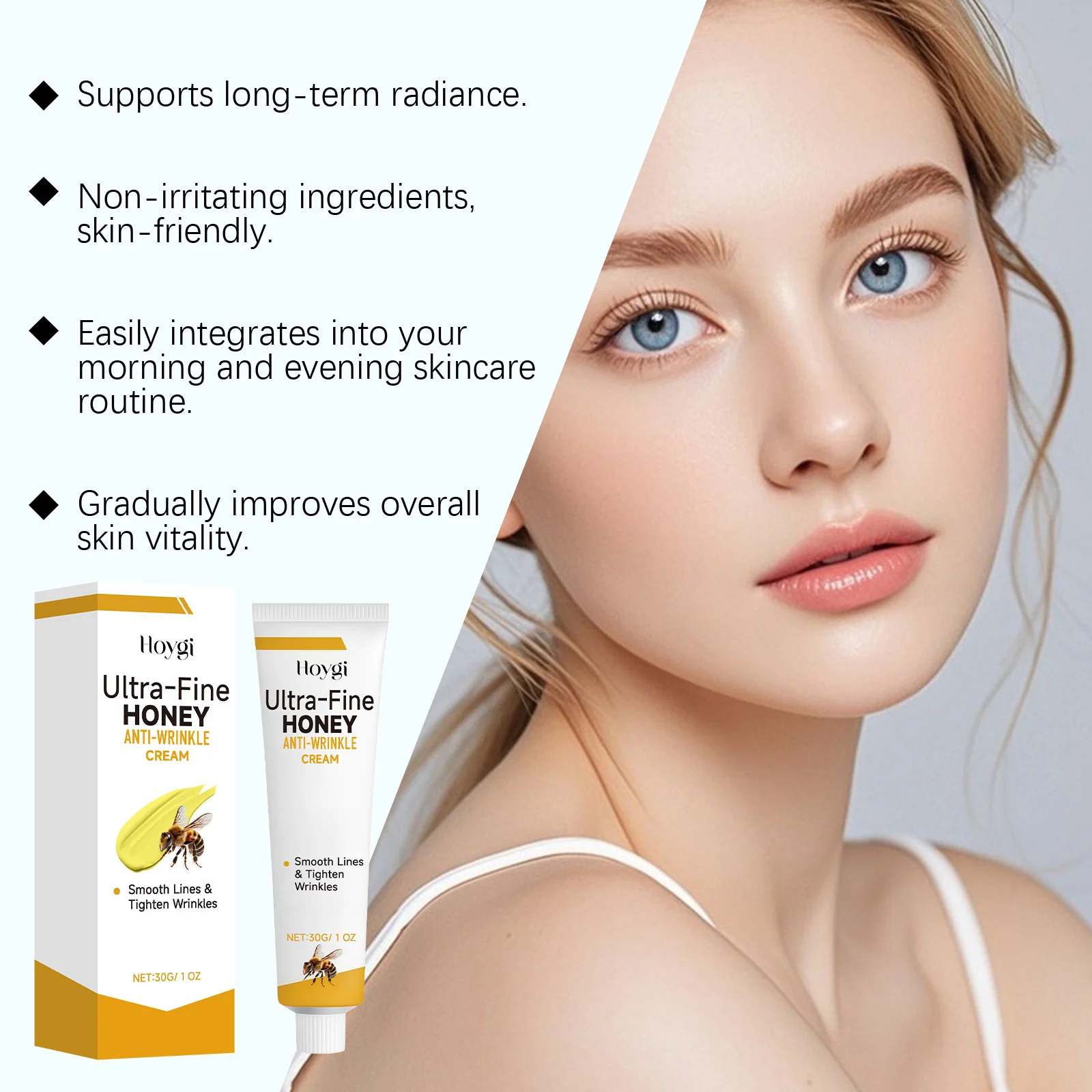 Hoygi Honey Anti-Wrinkle Ultra-Fine Cream for Smoothing Lines & Tightening 7 honey anti wrinkle face cream hoy usnaeq4j desc 7