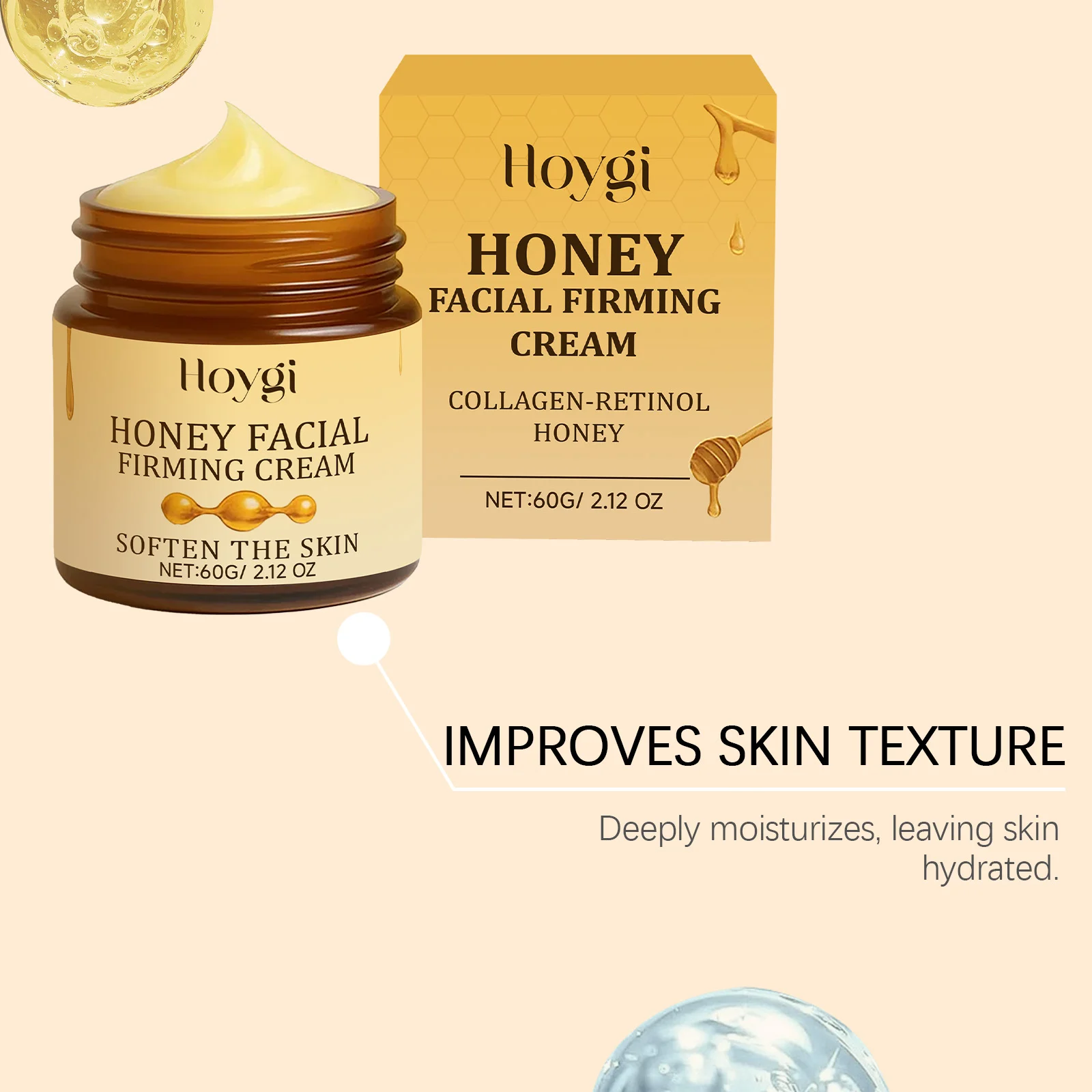 Honey Facial Firming Cream 60g with Niacinamide & Retinol for Deep Moisturizing and Soothing Skin 7 honey facial firming cream 60g hoy fgt3gaym desc 7