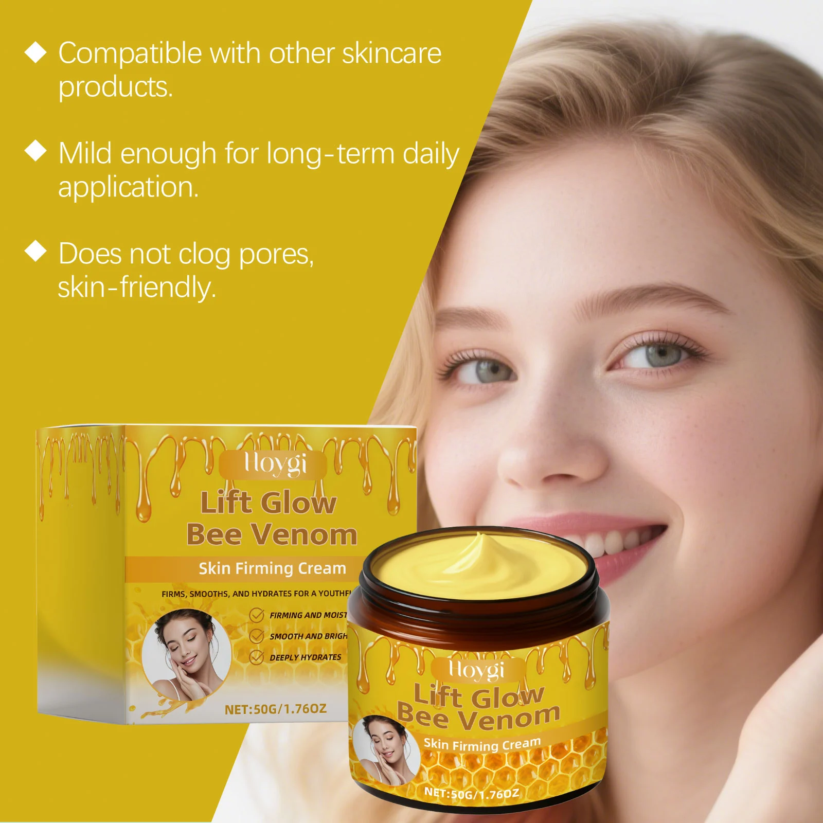 Bee Venom Firming Cream 50g Hydrating Moisturizer for Youthful Skin 6 hoygi bee venom firming cream 50g hoy ebebcy2x desc 6