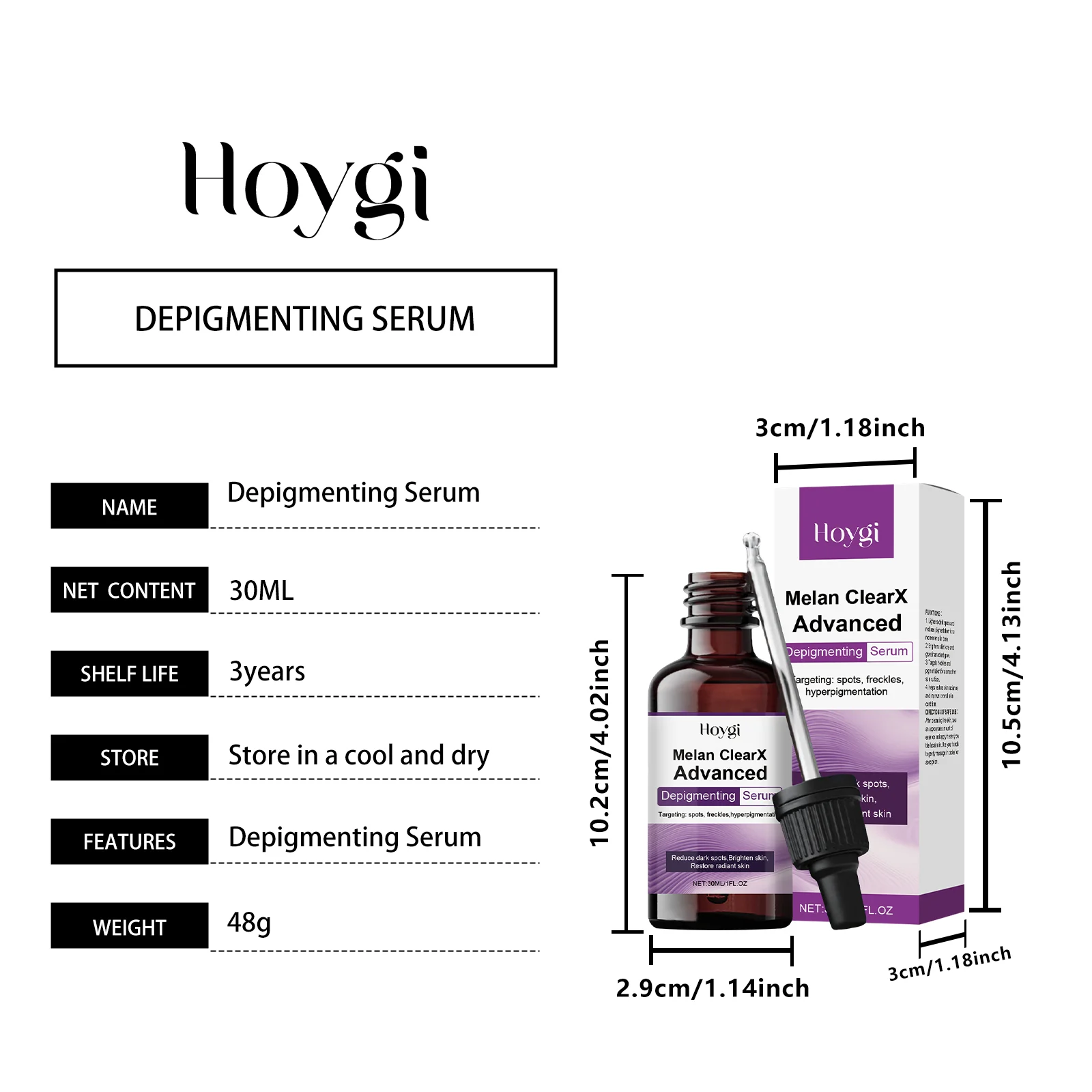 Depigmenting Serum for Face 30ml Brightening Spot Treatment for Dark Spots Freckles Hyperpigmentation 1 hoygi depigmenting serum 30ml brightening spot treatment freckles hoy pn87j5qj desc 1