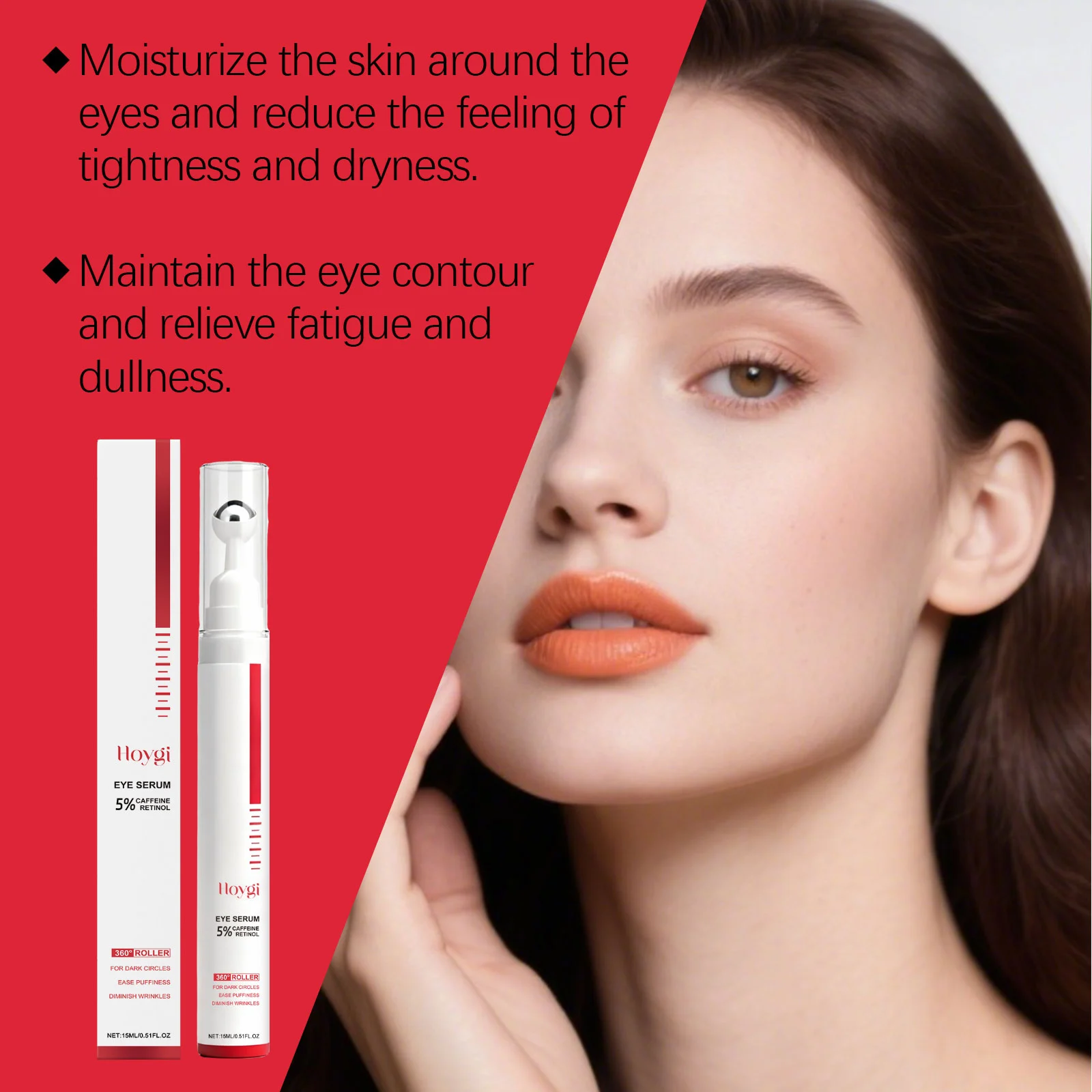 Eye Moisturizing Serum 15ml with 5% Caffeine & Roller Head for Dark Circles & Puffiness 6 hoygi eye moisturizing serum 15ml caffeine roller hoy ekbyz2p8 desc 6