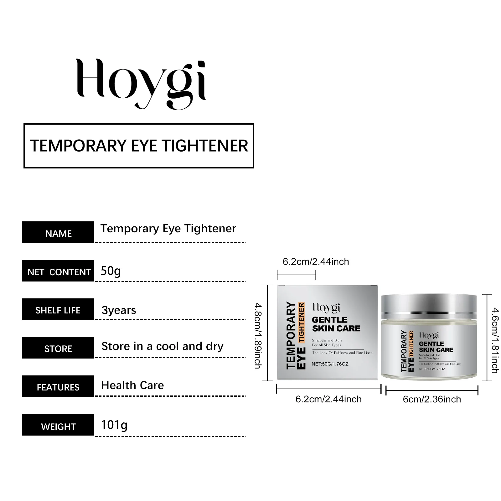 Eye Tightening Cream 50g for Puffiness and Fine Lines, Gentle Care with Arginine and Retinol 1 hoygi eye tightening cream 50g hoy mrb3r6ma desc 1