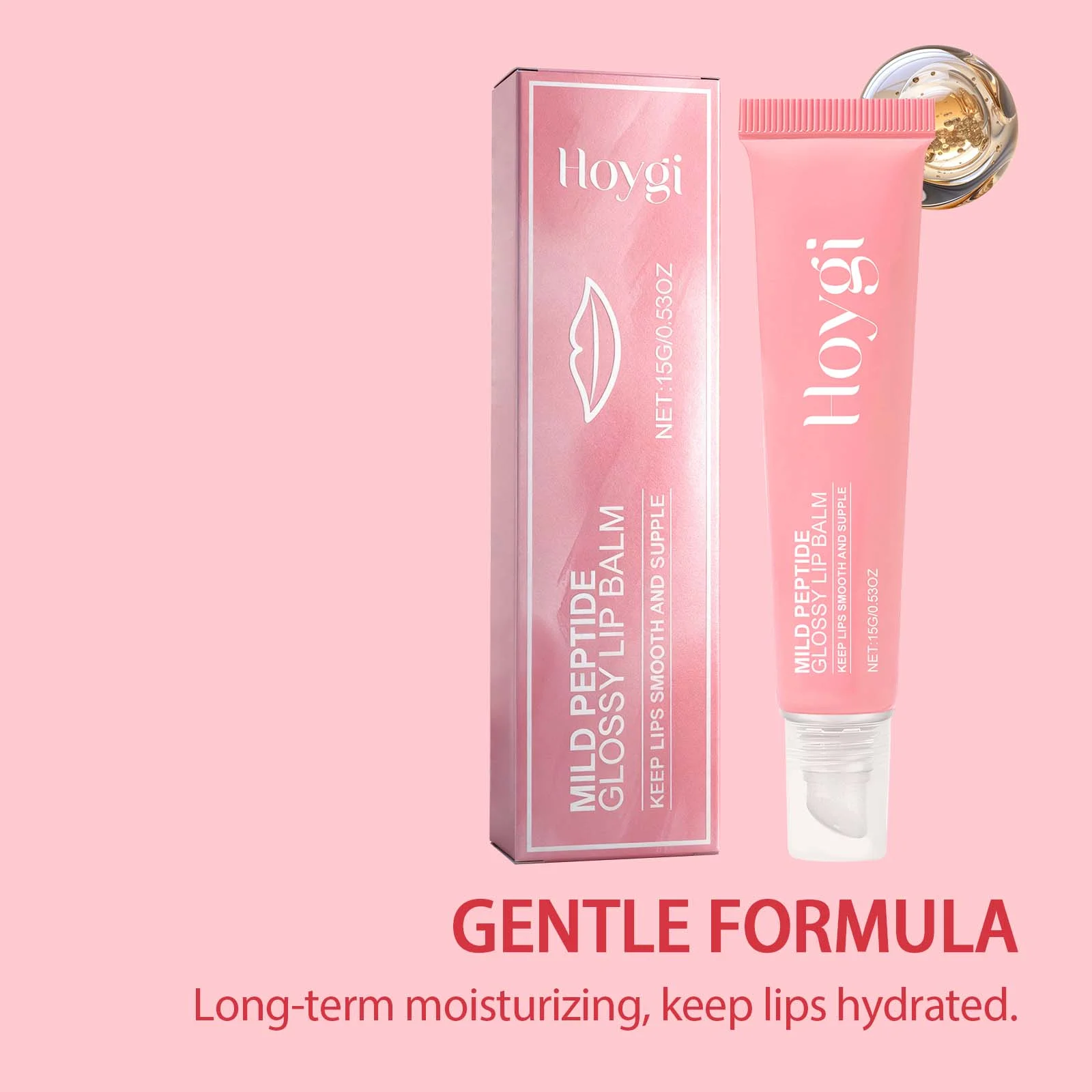 Glossy Lip Balm Hydrating Lip Gloss for Smooth Supple Lips with Peptides & Grape Seed Oil 15g 6 hoygi glossy hydrating lip balm peptide grape seed oil 15g hoy 97tx59cx desc 6