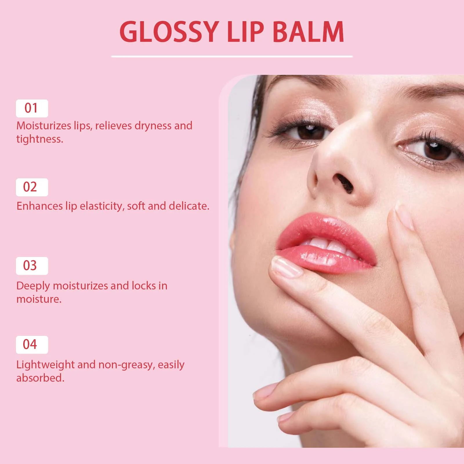 Glossy Lip Balm Hydrating Lip Gloss for Smooth Supple Lips with Peptides & Grape Seed Oil 15g 7 hoygi glossy hydrating lip balm peptide grape seed oil 15g hoy 97tx59cx desc 7