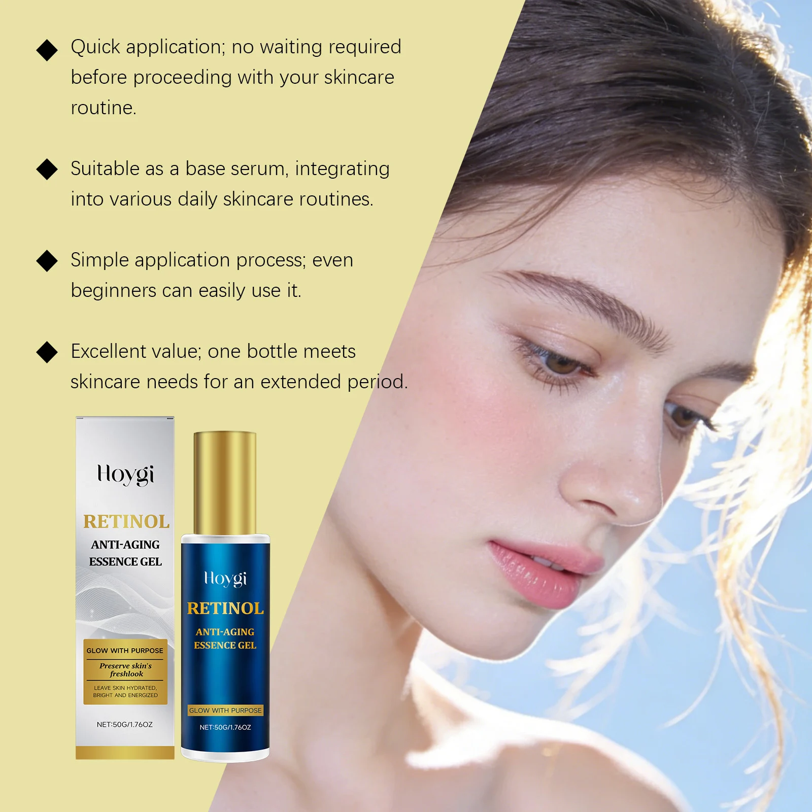 Hydrating Essence Moisturizing Serum for Face, Gentle & Non-Greasy, 50g 7 hoygi hydrating essence serum 50g hoy fqumnk77 desc 7