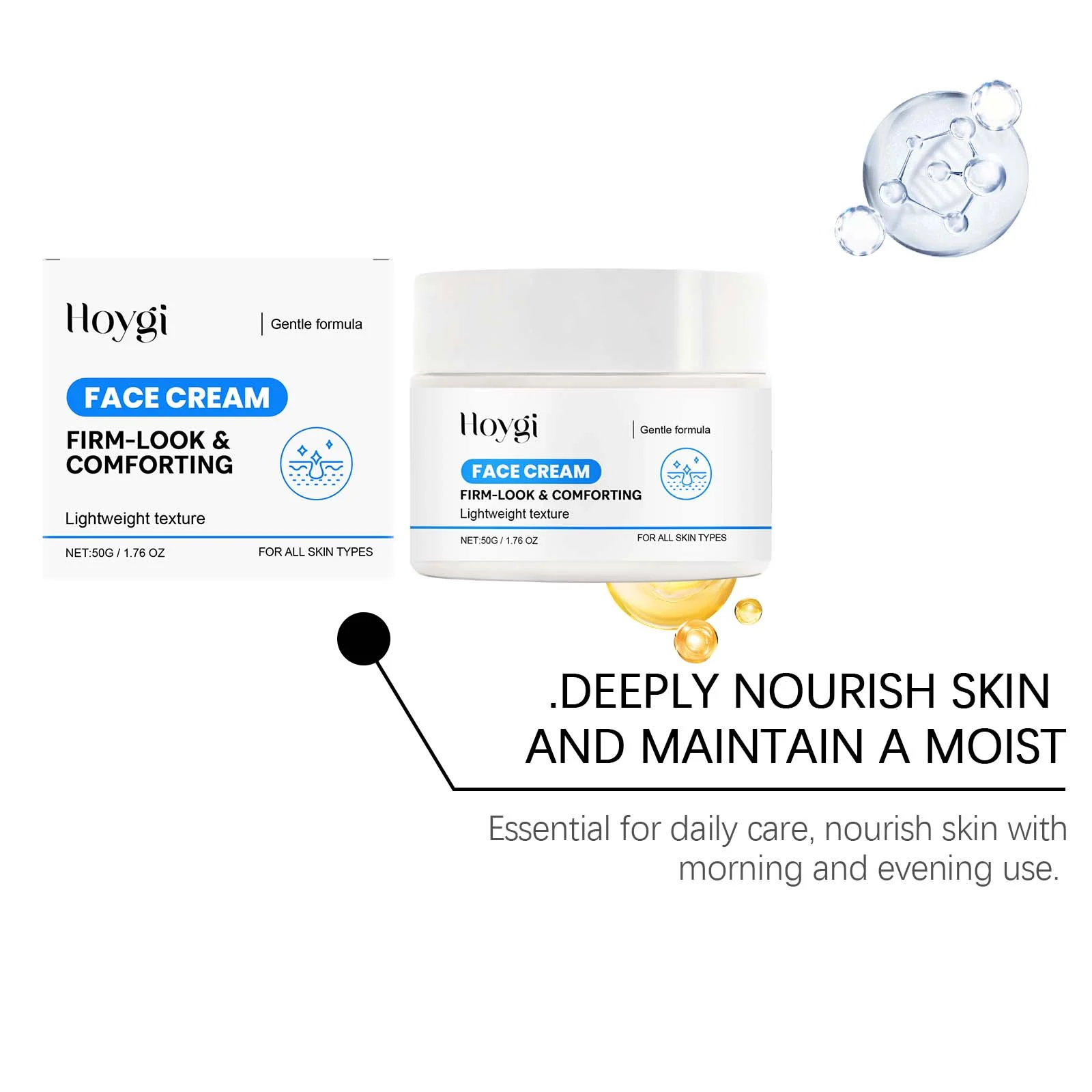 Hydrating Face Cream Lightweight Moisturizer with Arginine & Hyaluronic Acid for Firming & Radiance 50g 8 hoygi hydrating face cream lightweight moisturizer arginine hyaluronic acid 50g hoy v67ax4ek desc 8