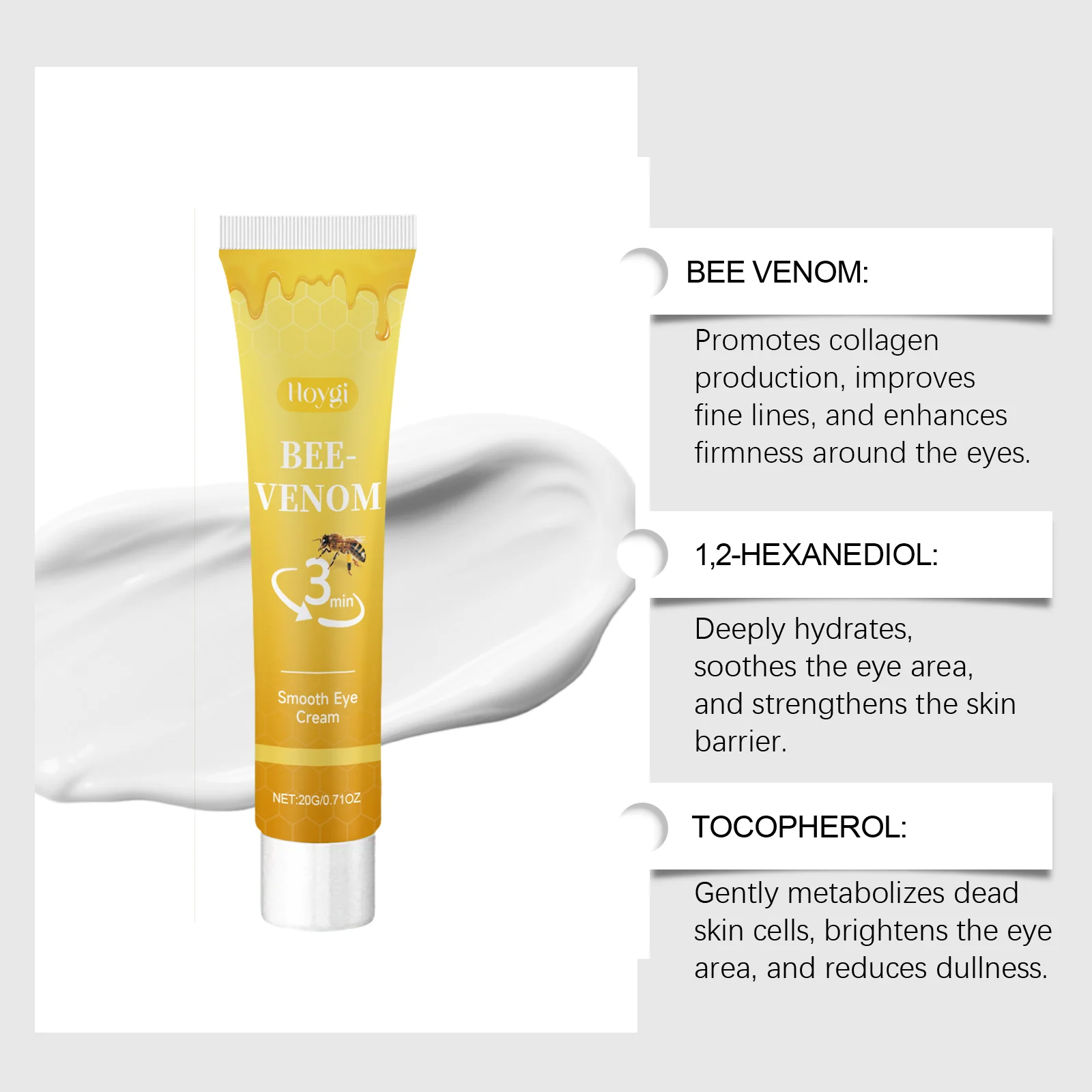Moisturizing Eye Cream 20g Lightweight Hydration for Delicate Eye Area 10 hoygi moisturizing eye cream 20g hoy v5emsn78 desc 10