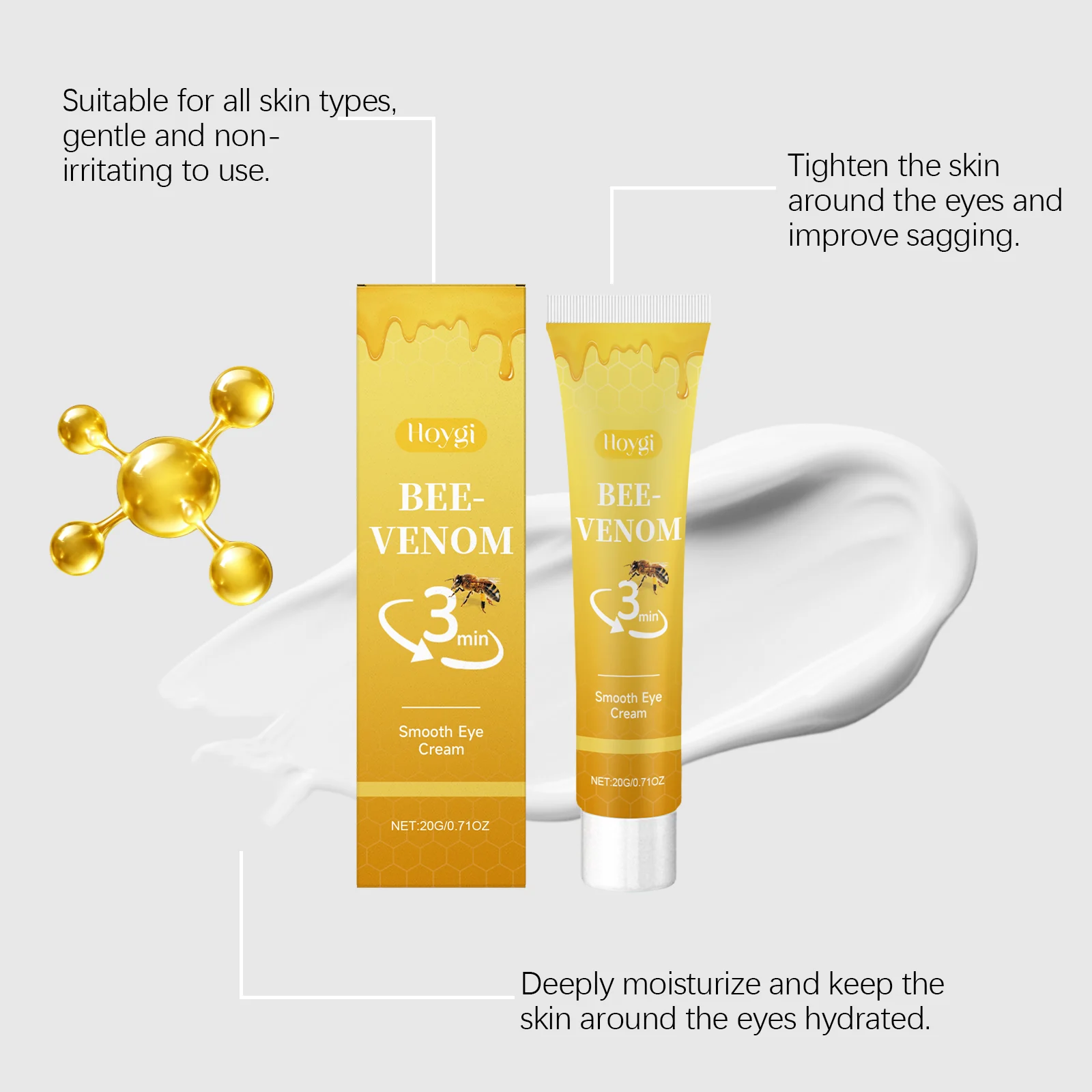 Moisturizing Eye Cream 20g Lightweight Hydration for Delicate Eye Area 8 hoygi moisturizing eye cream 20g hoy v5emsn78 desc 8