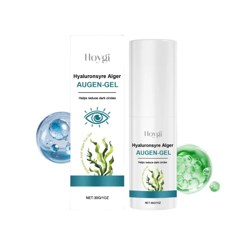 Hoygi Hyaluronic Acid Eye Gel in a sleek tube, perfect for reducing dark circles and hydrating the delicate eye area.