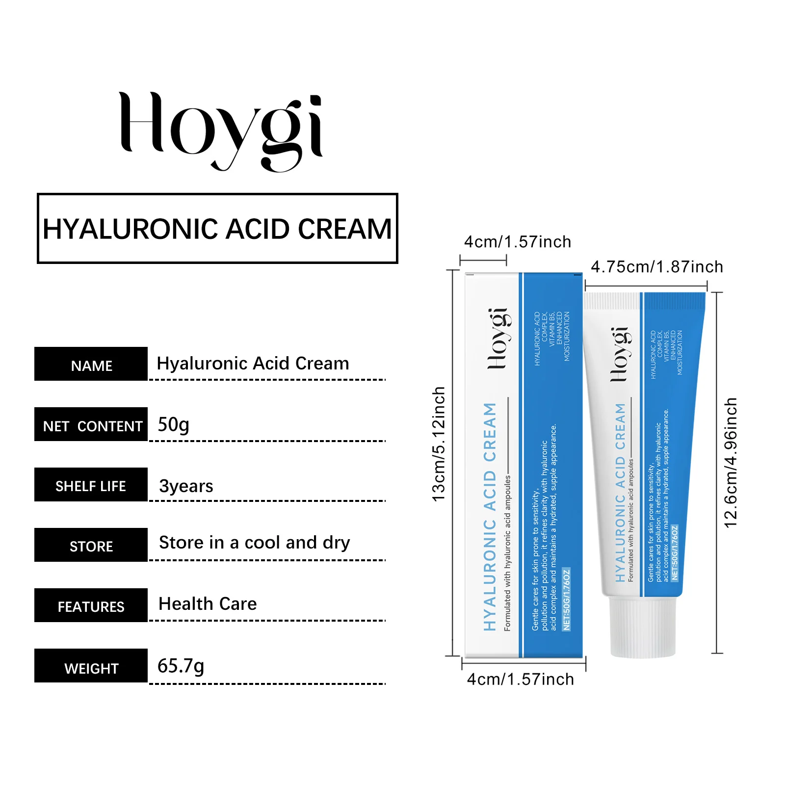 Hoygi Hyaluronic Acid Face Cream with Niacinamide & Panthenol for Deep Moisturization 1 hyaluronic acid face cream hoy 38sfyds5 desc 1