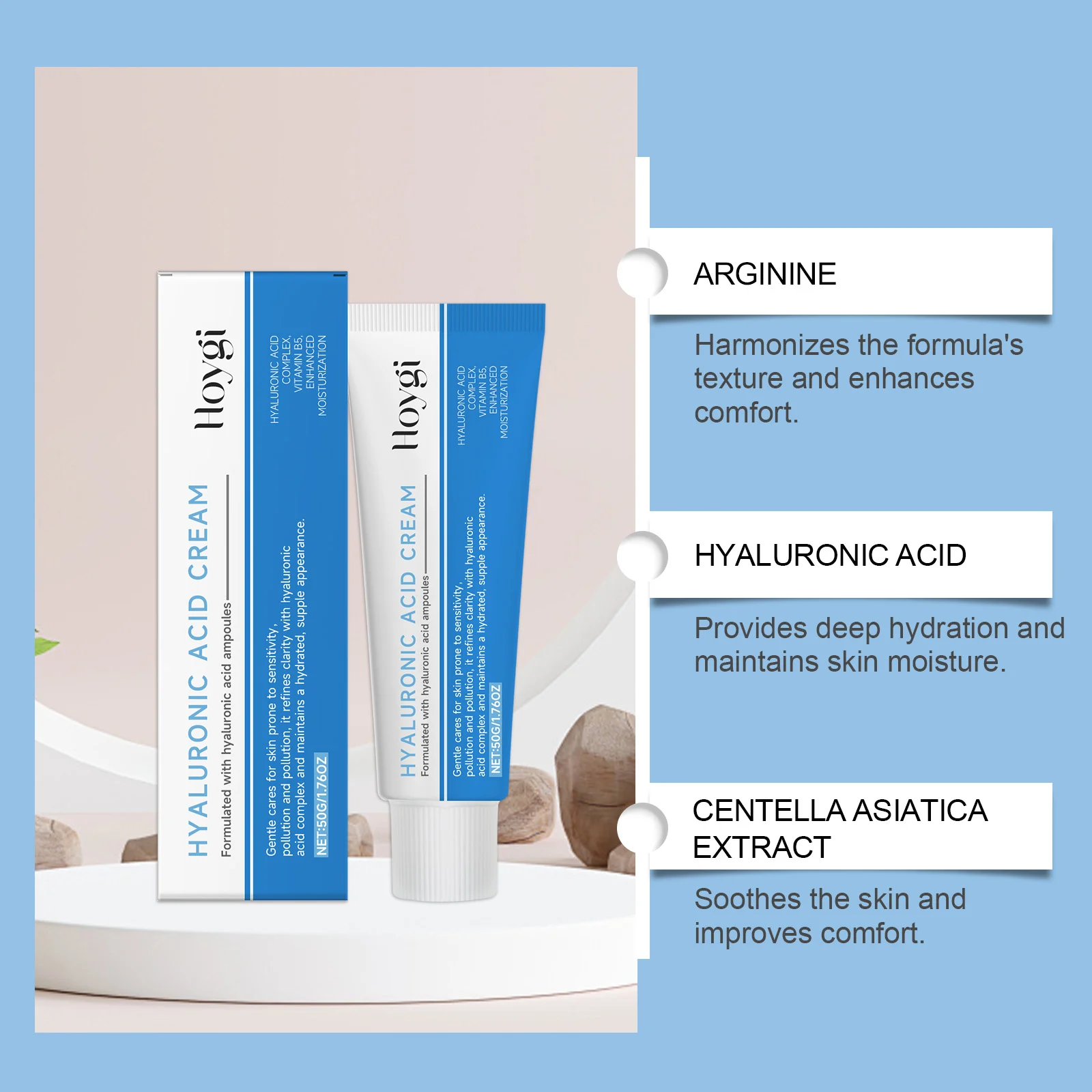 Hoygi Hyaluronic Acid Face Cream with Niacinamide & Panthenol for Deep Moisturization 8 hyaluronic acid face cream hoy 38sfyds5 desc 8