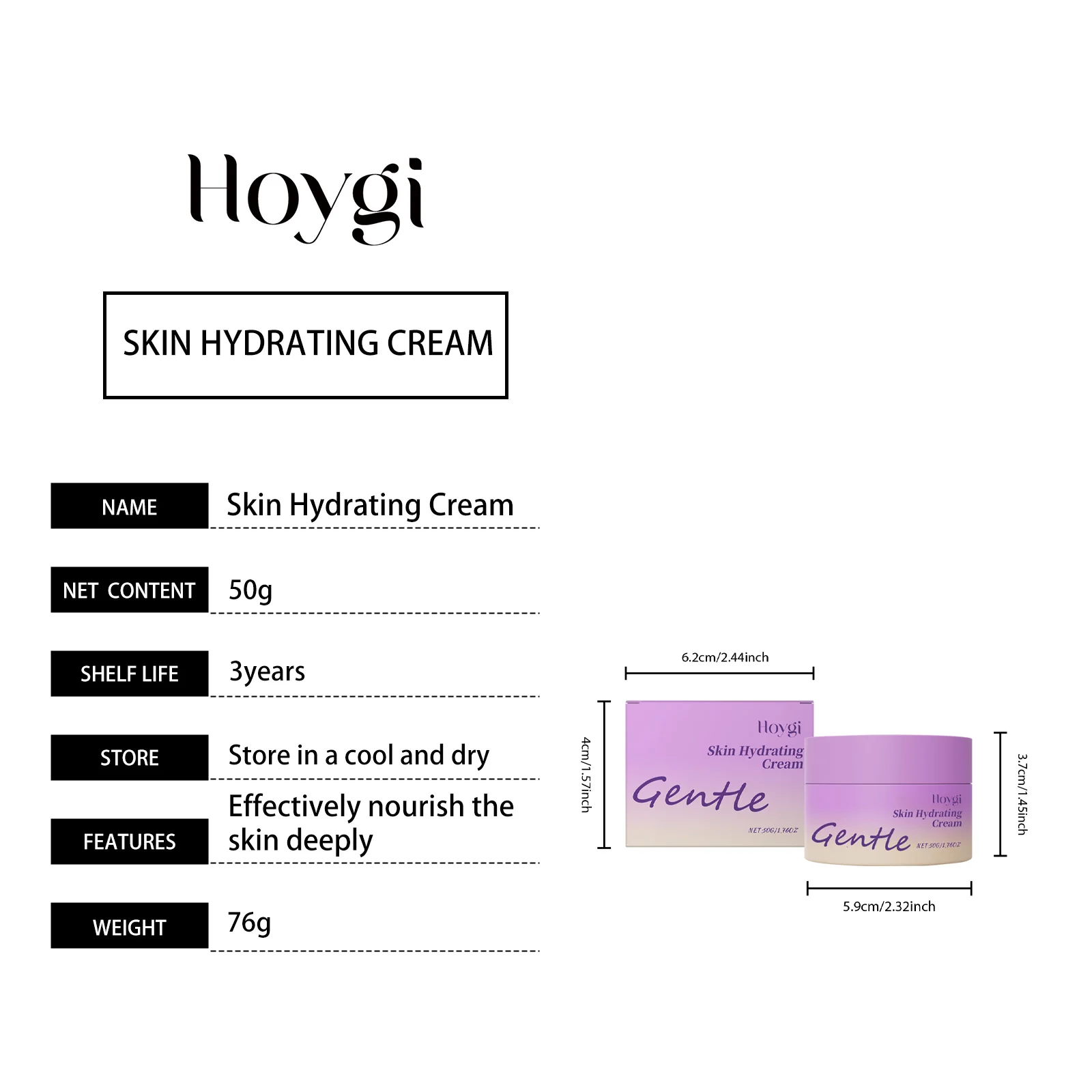 Hoygi Skin Hydrating Face Cream with Hyaluronic Acid & Vitamin E for Deep Moisturizing 1 hydrating face cream hoy z7yb6gst desc 1